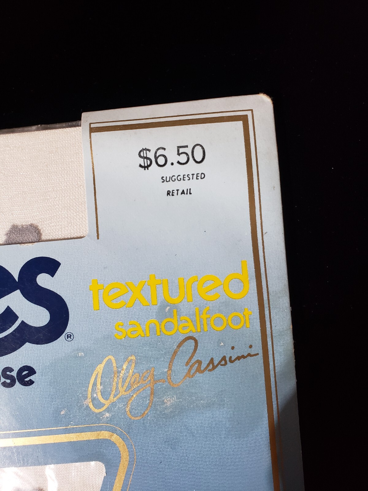1985 TEXTURED HANES OLEG CASSINI RAMBLING ROSE SILVER SANDLEFOOT PANTYHOSE SZ A
