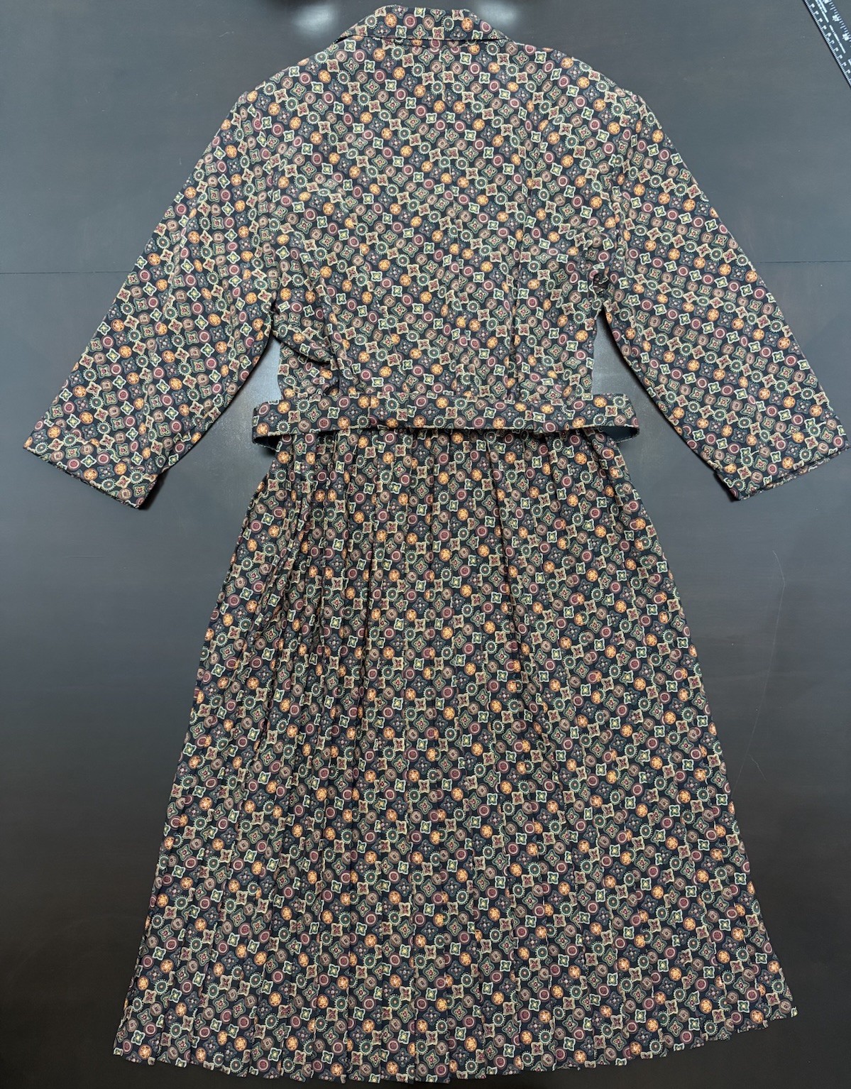 Vintage Breli Originals Dress Womens 16Paisley Belted Made USA 80s