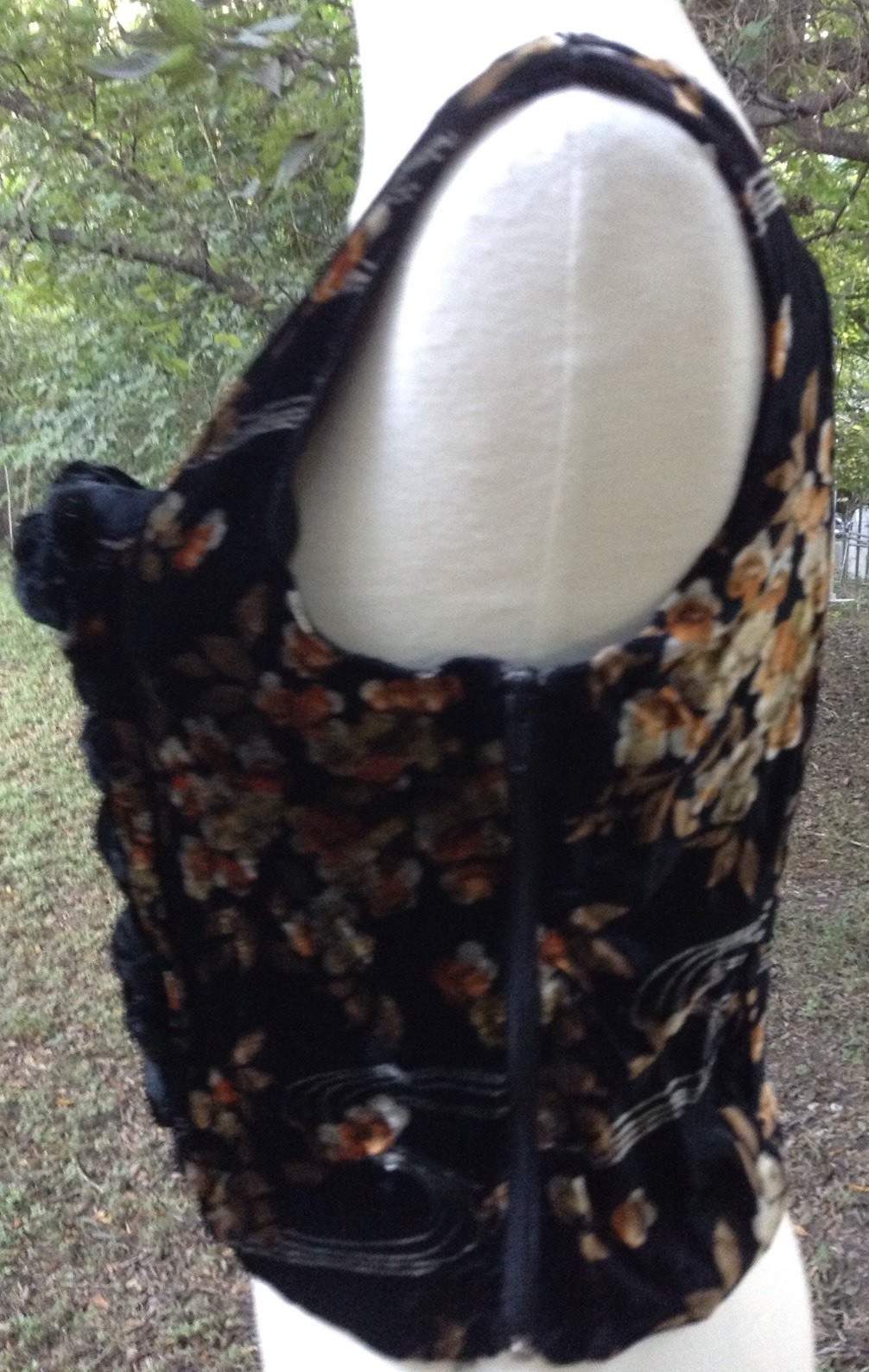 VTG 90s My Boyfriend’s Back SILK VELVET Bustier Sz M Brocade Art Y2K