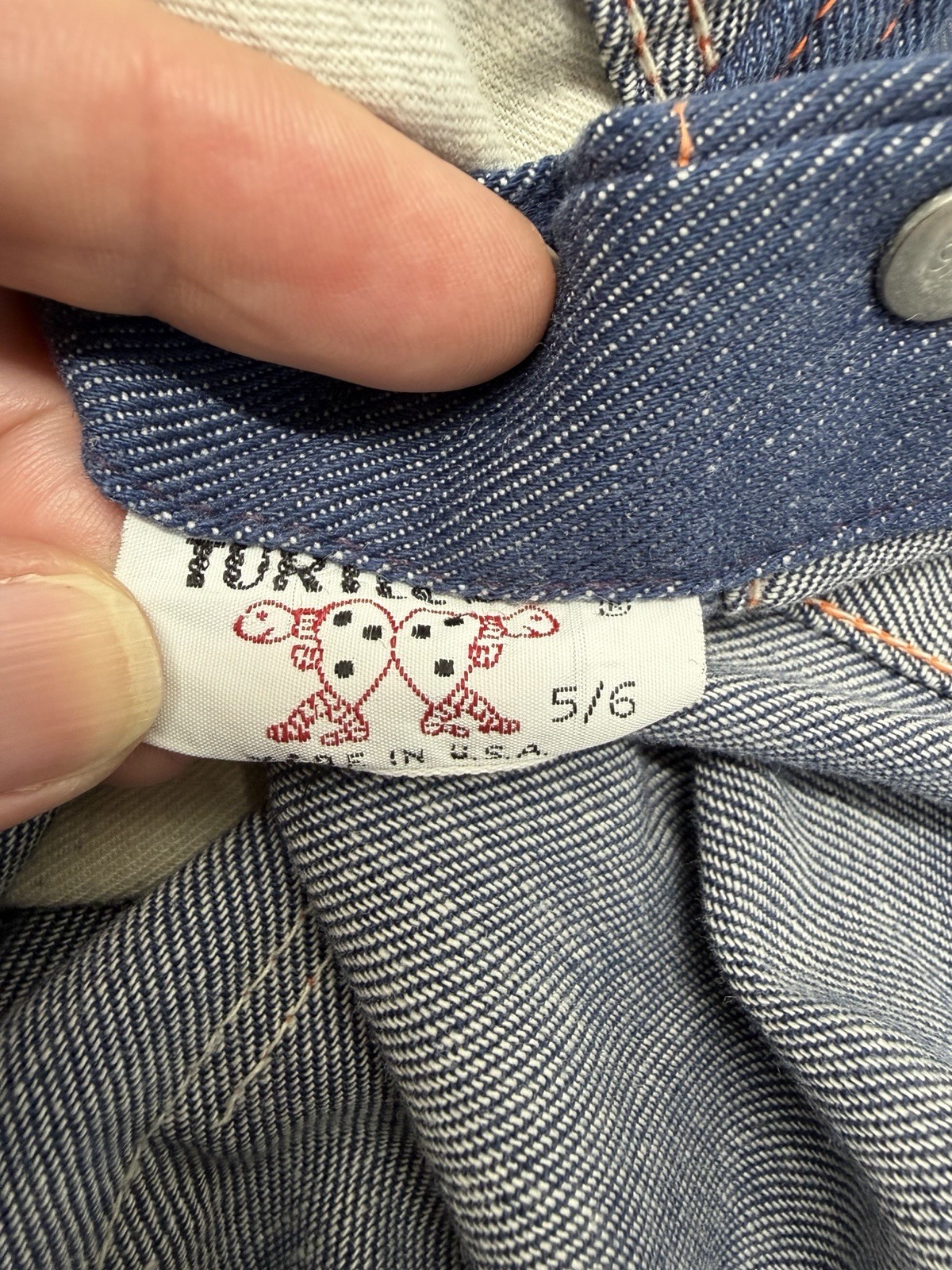 Turtle Bax Denim Overalls 5/6 Sanforized Need Repair