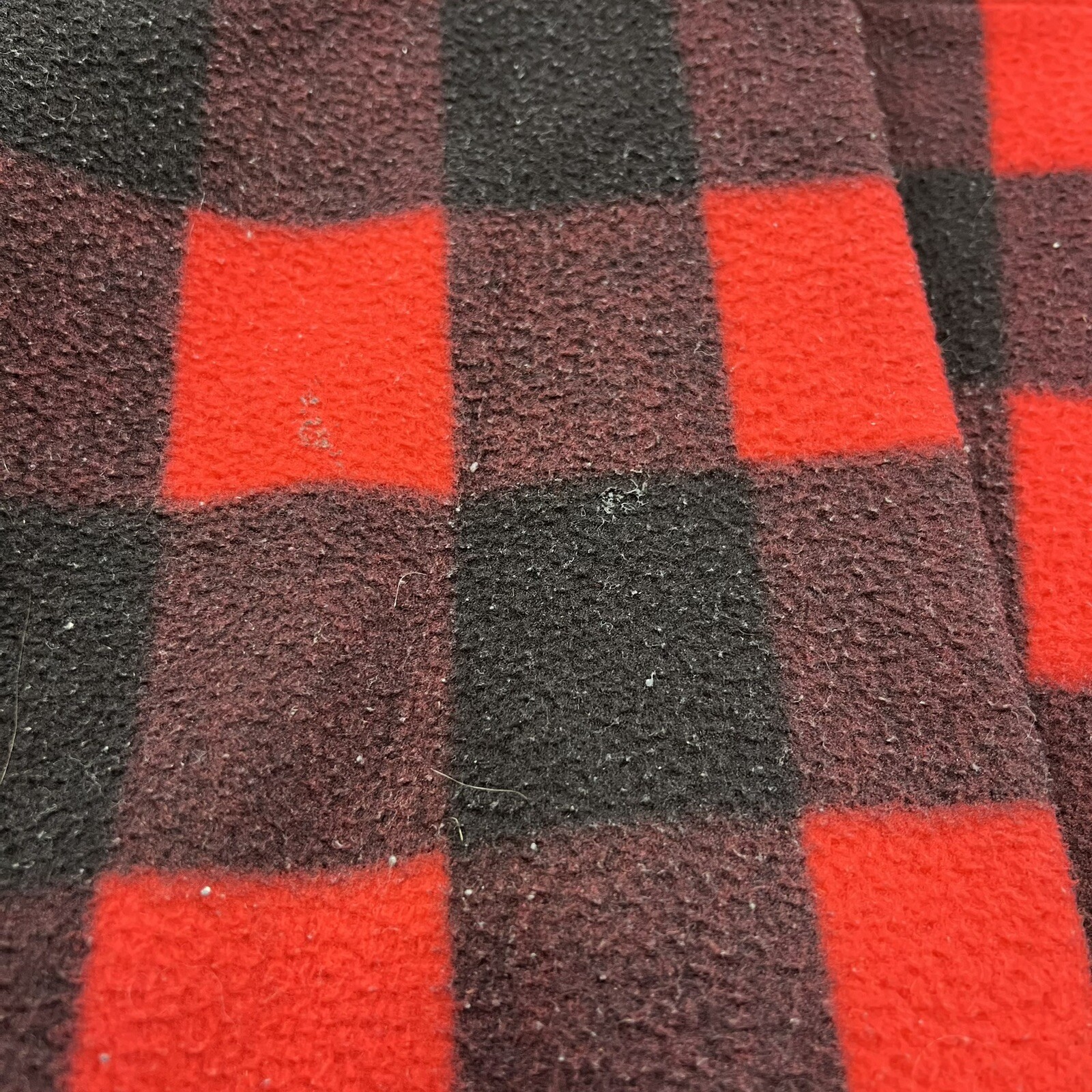 Vtg Women’s XL Buffalo Plaid Red Black Polar Fleece 1/4 Zip Pullover Jacket USA!