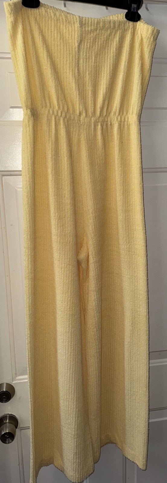 Vintage JC Penney Loungewear Yellow Terry Cloth Long Jumpsuit/Romper Size S