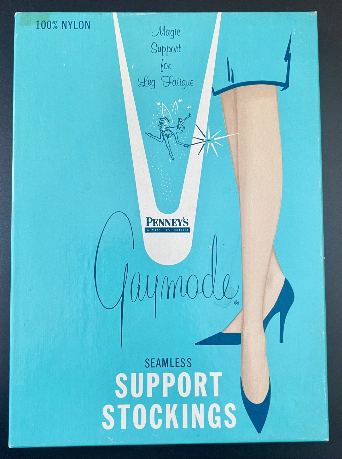 NOS VINTAGE 50’s PENNEY’S GAYMODE GALA SEAMLESS STOCKINGS C 10-11