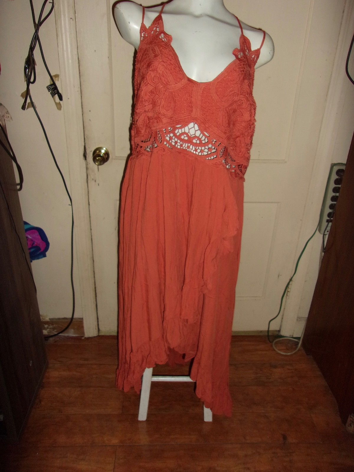 VTG. Dress 3XL New Hippie/Bohemian By Perfectly Priscilla Long Cotton Orange