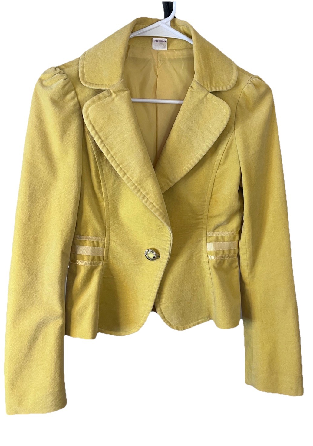 Chloe Influx Vtg 70’s Ready To Wear Lgt Yellow Cotton Velveteen Jacket S