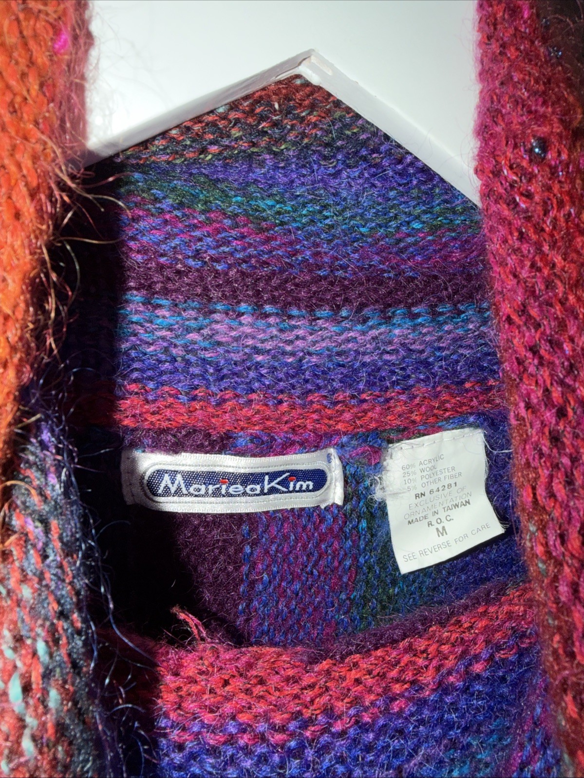 VTG Mariea Kim Sweater Dress M Geometric Stripe Southwestern Pattern Wool Blend