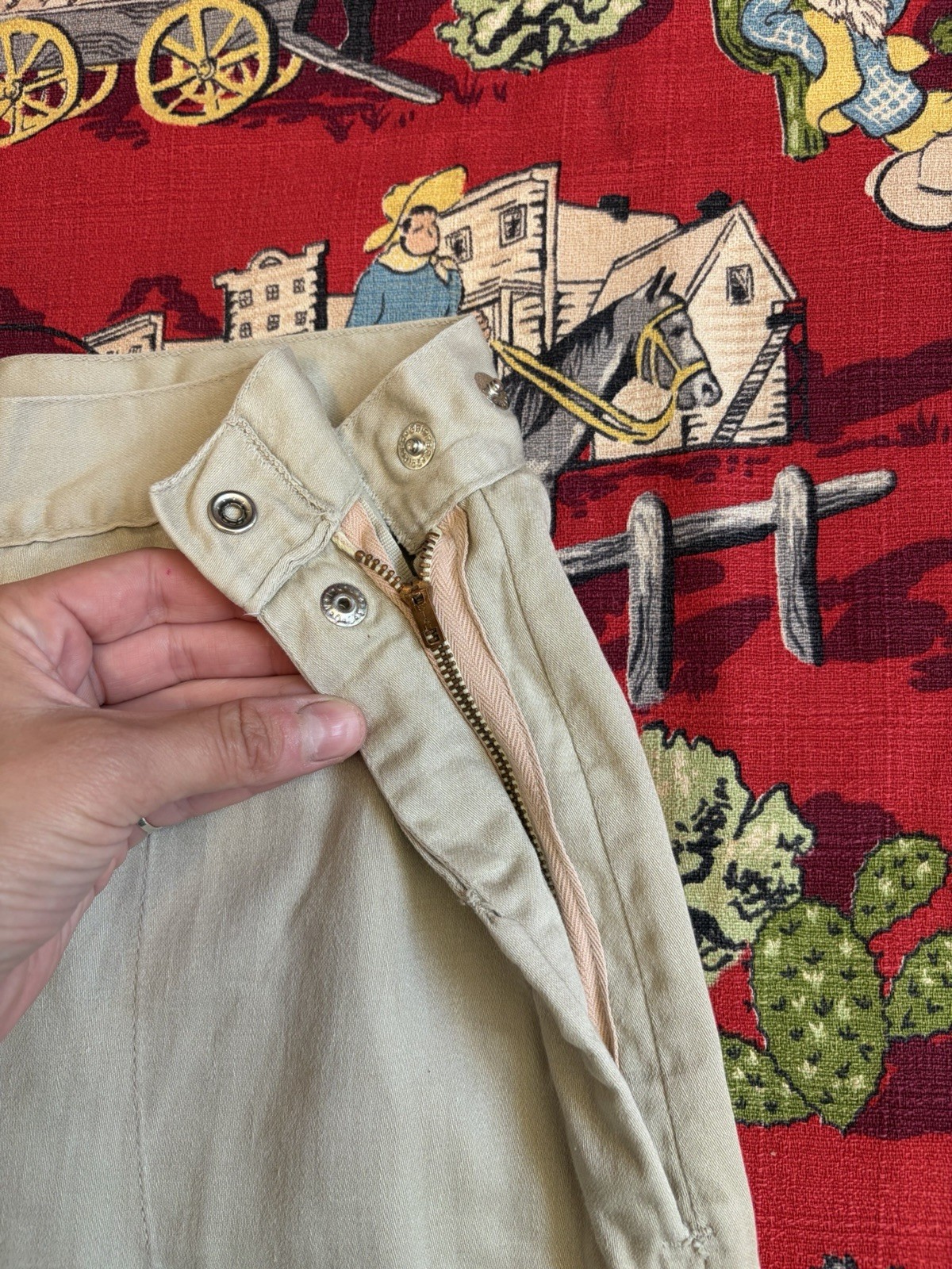 Vintage 1950s Women’s Western Pants Pearl Snap Side Zips Size Small XS Cowgirl