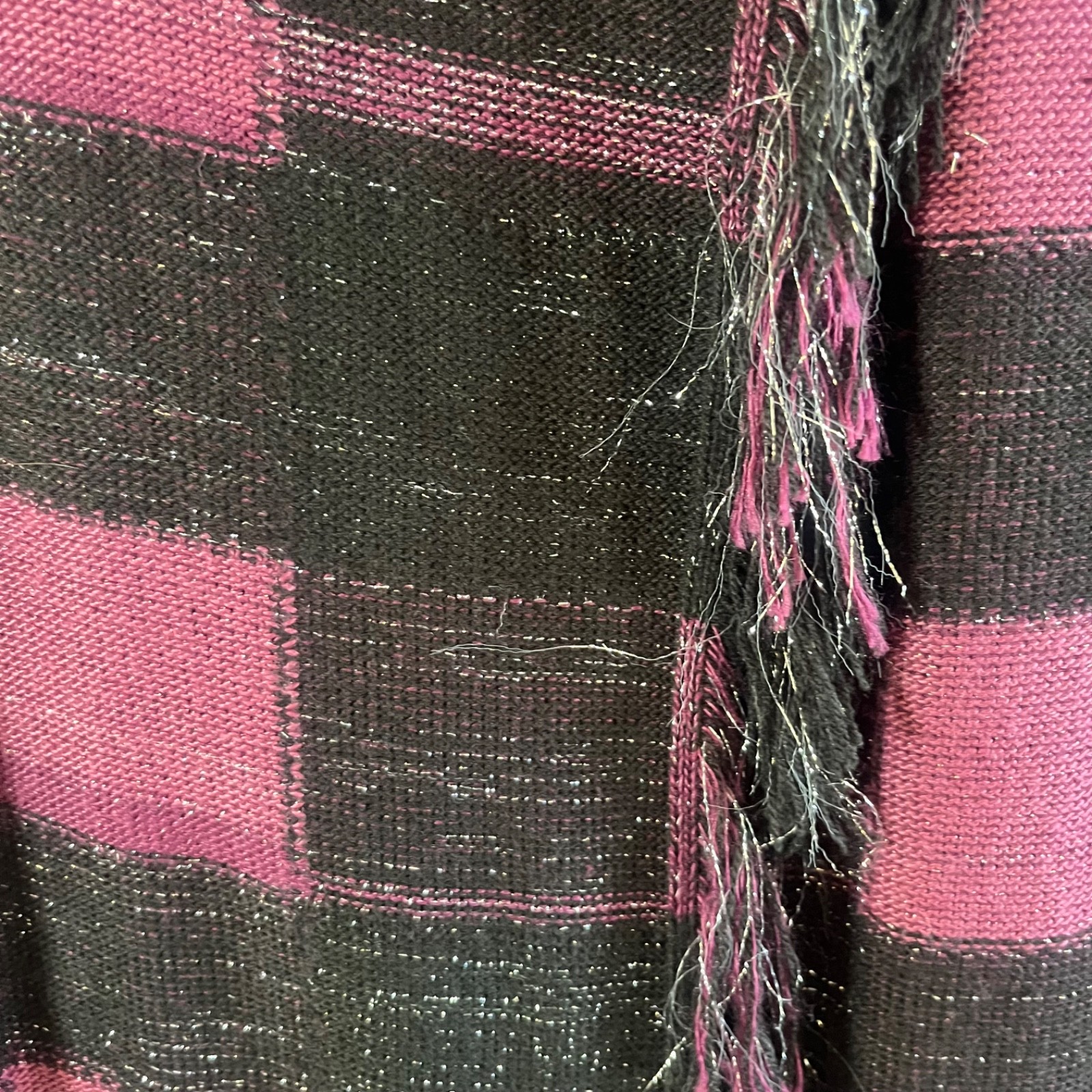 Ruby Rd. Womans Cardigan Jacket Open Frade Sz 1X Black Purple Pink