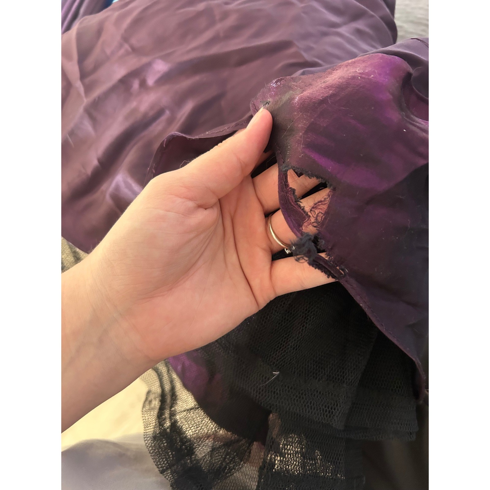 Dave & Johnny Vintage Iridescent Purple Gown 90s Dress Sz 7-8 Maxi Whimsigoth