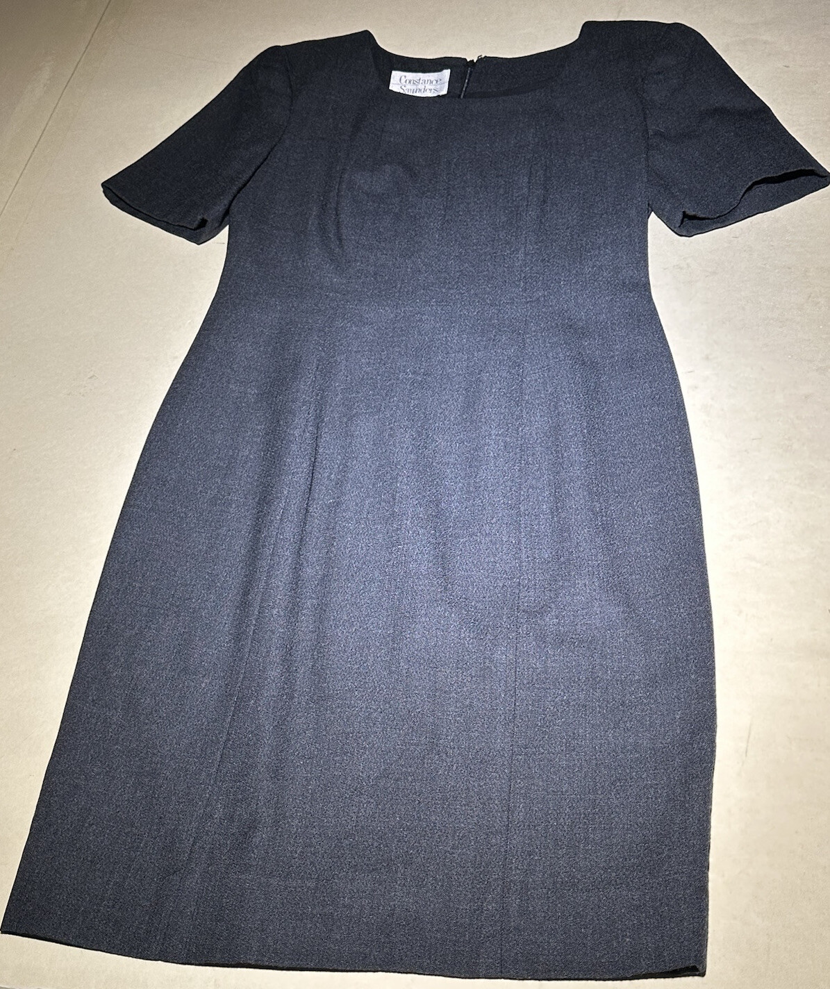 Vintage Constance Saunders Womens Grey /Red Wool Dress Suit S 6 Pre-owned