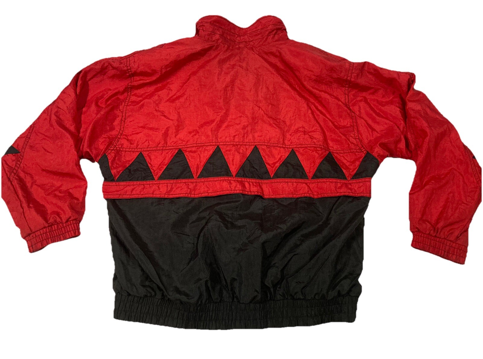 Vintage 90s Lavon Women’s Red/Black Flower Shoulders Windbreaker Jacket Medium
