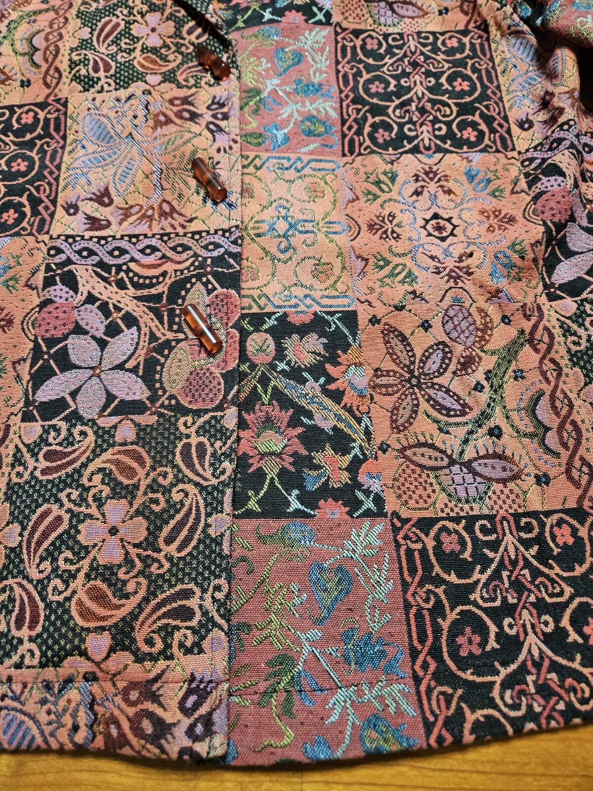 TravelSmith Sz Large Vintage Womens Multicolor Tapestry Jacket Boho Floral