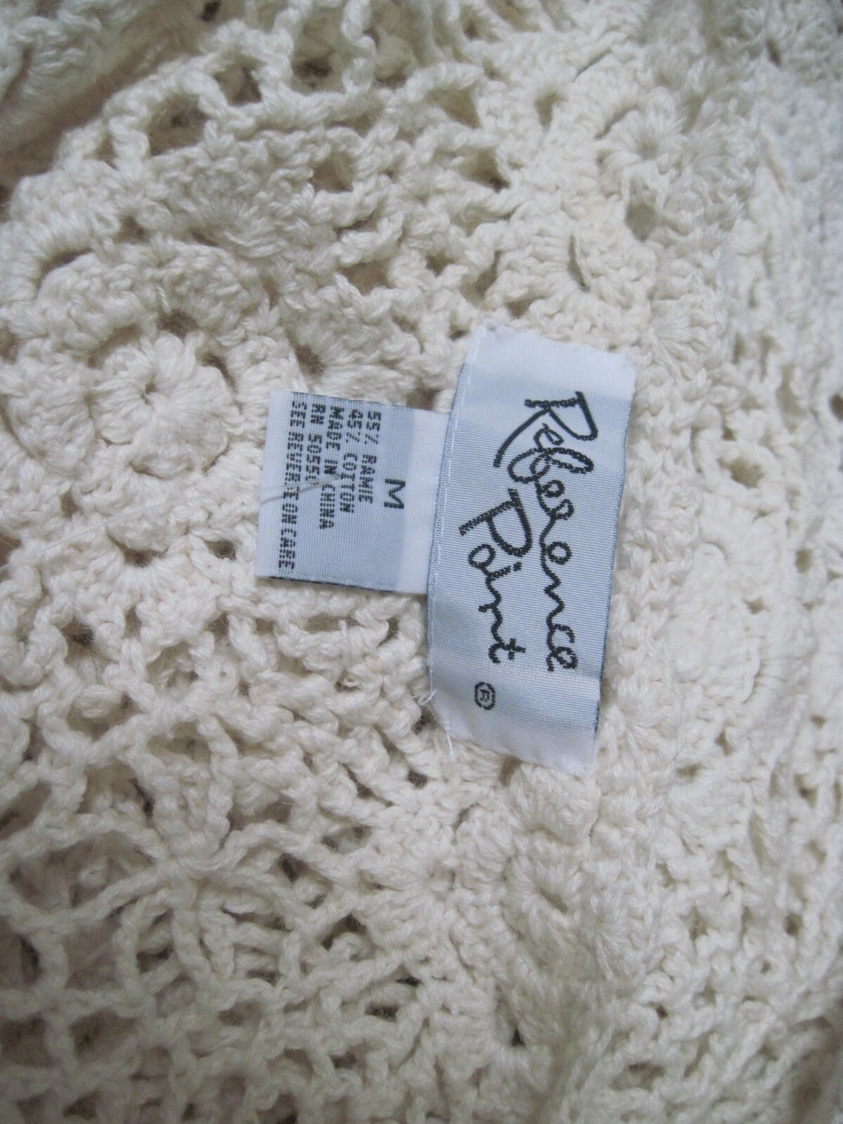Styles to Go Women’s Large Crochet Knit Top Sweater Long Sleeves Buttons Front