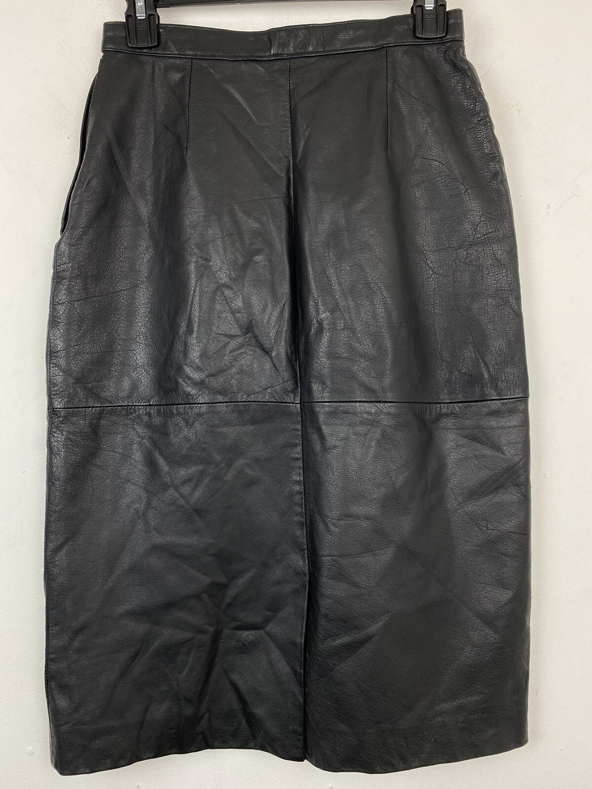 Vintage Avon Fashions size 7/8 Women’s Black Leather Pencil Skirt
