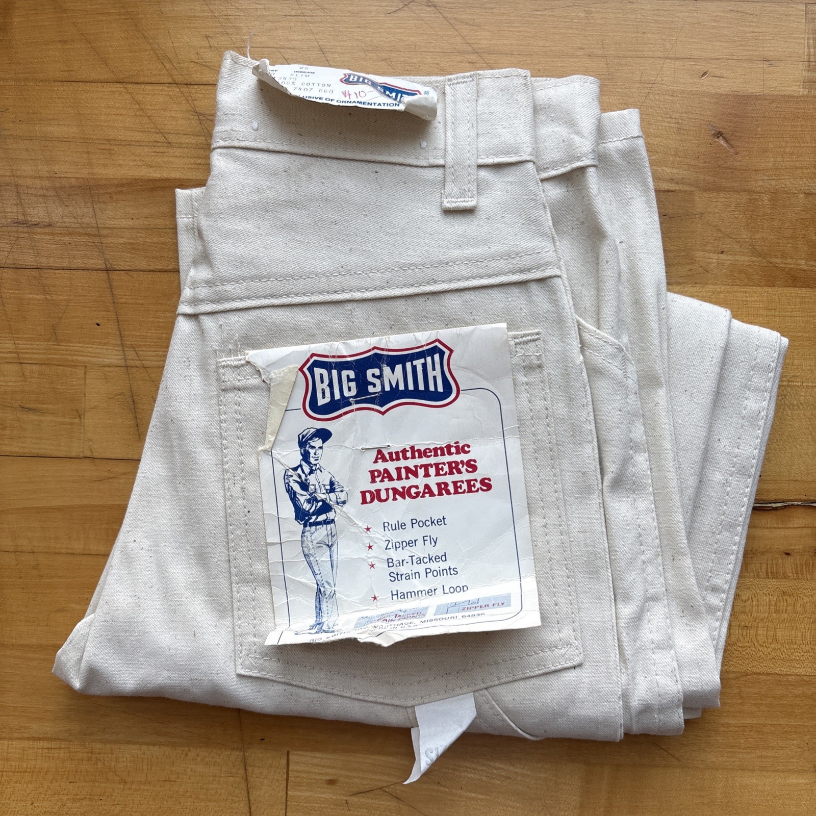 Deadstock Vintage 70s Big Smith Painters Pants Jeans Sz 10 23×25.5 USA