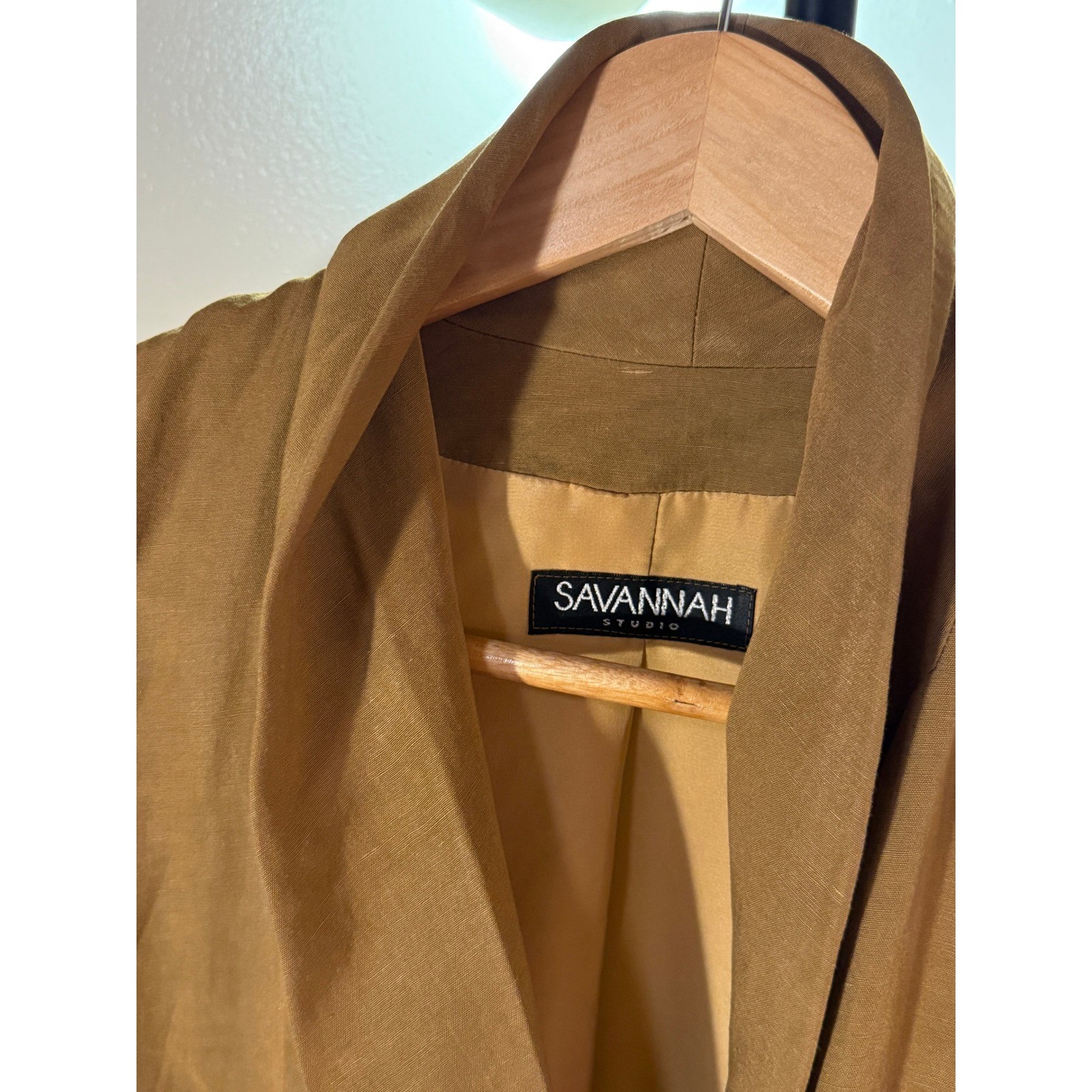 Savannah Studio Luxe duster Silk linen elevated maxi staple layer transition M/L