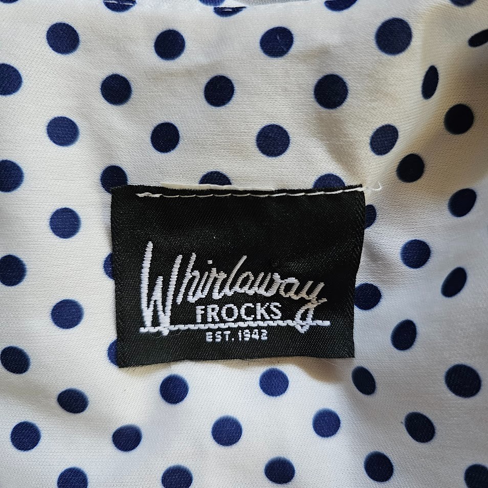 Vtg 80s Polka Dot Preppy Secretary Shirtwaist Blouson Modest Office Dress M/L