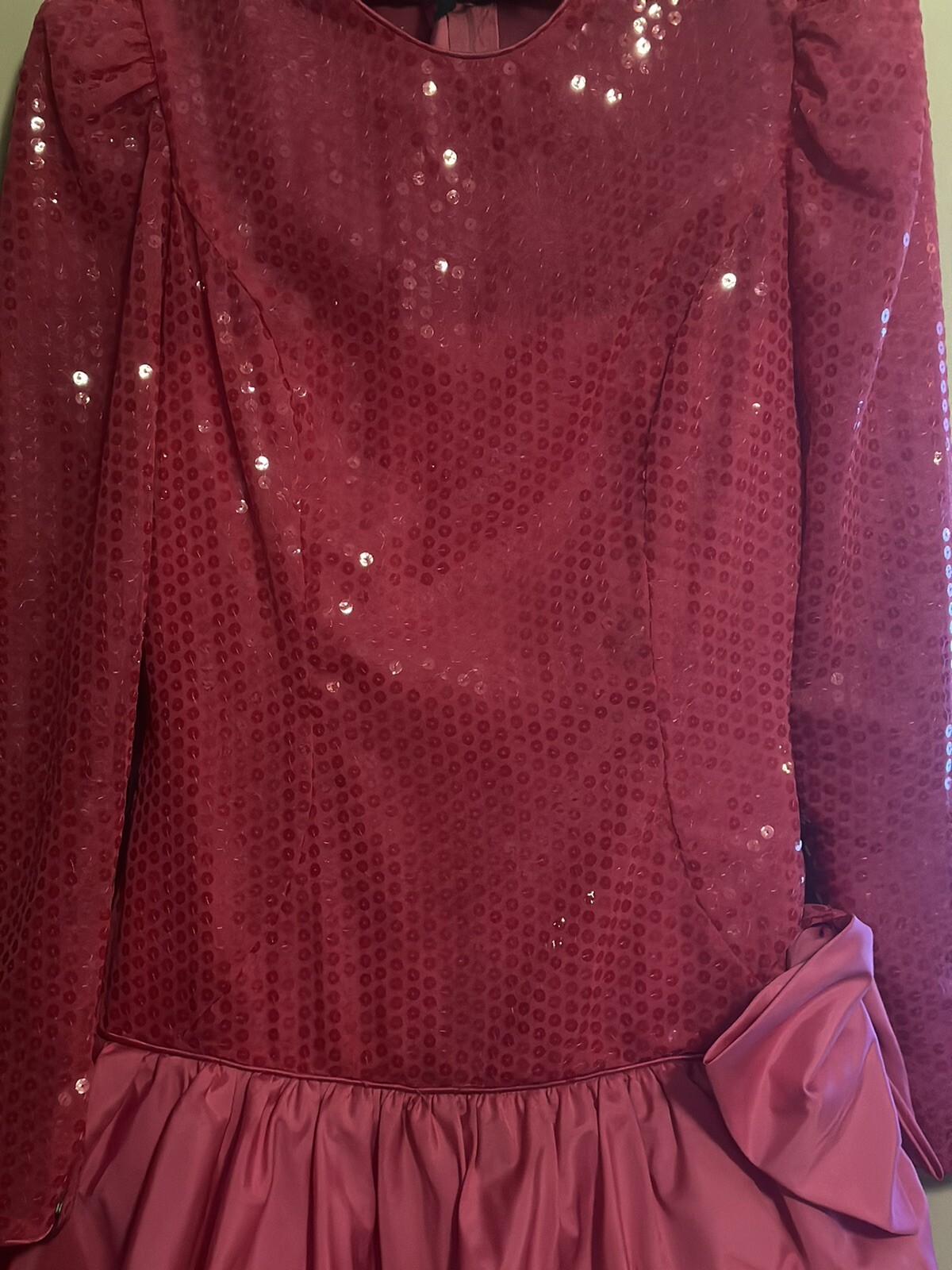 Vintage Totally 80s Madonna MTV Party Prom Dress Bubblegum Lace Sequin Bow 11/12