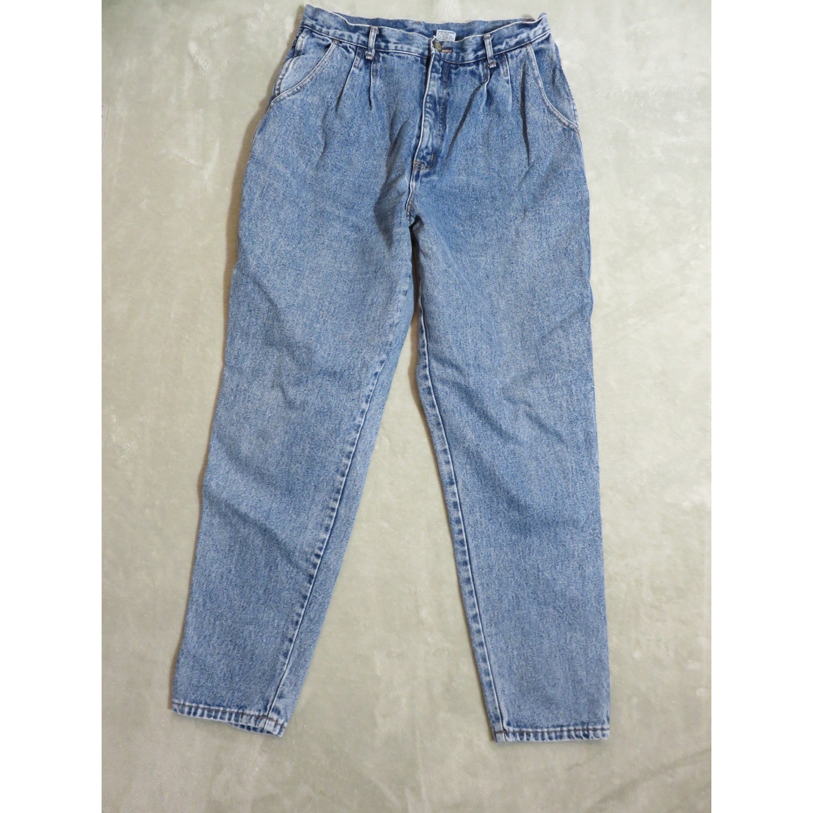 Bill Blass Vintage 90s High Waisted Pleated Mom Jeans Light Wash Blue Size 16L