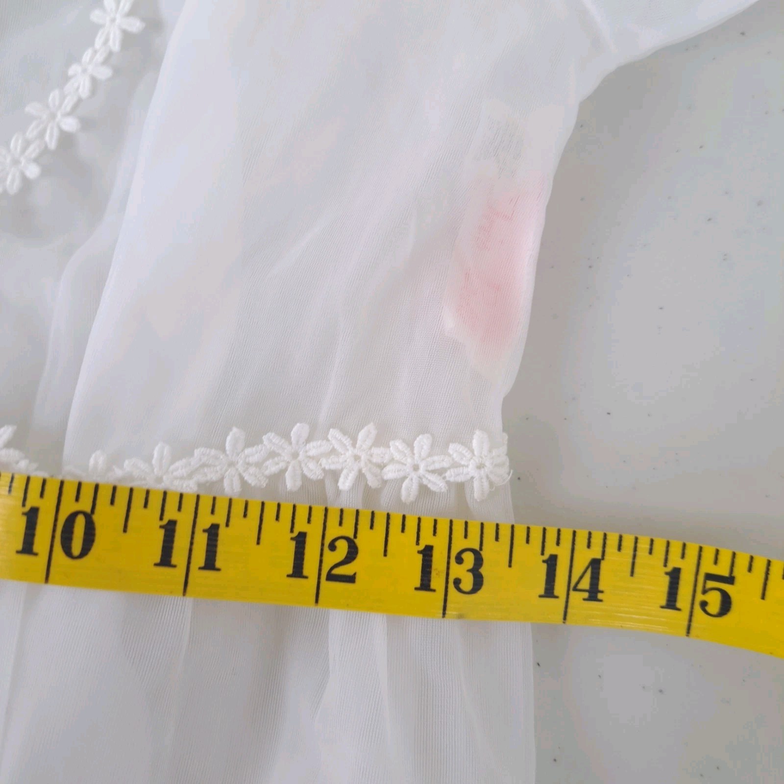 Vintage Tres Belle 60s Robe Peignoir Bridal Sheer Chiffon Sz 11 Cottagecore
