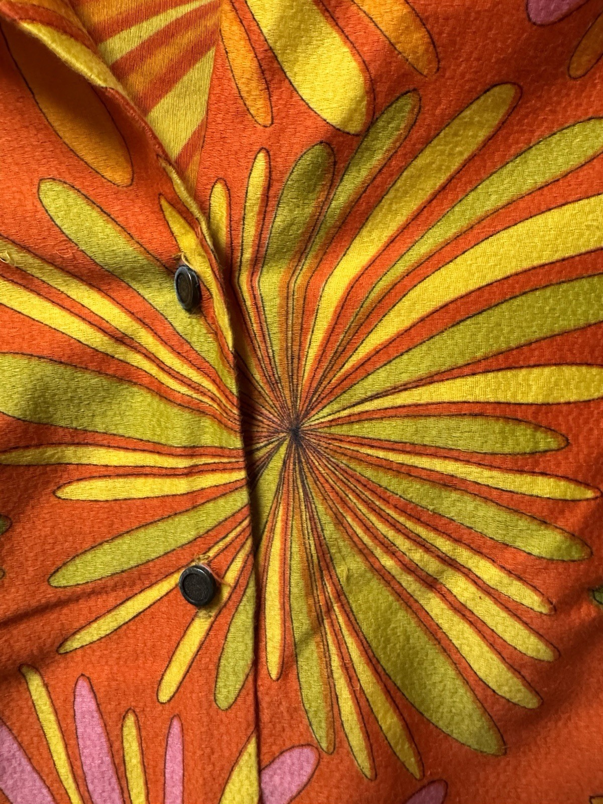 Vintage 1960s Alex Coleman Button Down Psychedelic Shirt Measurements In Photos!