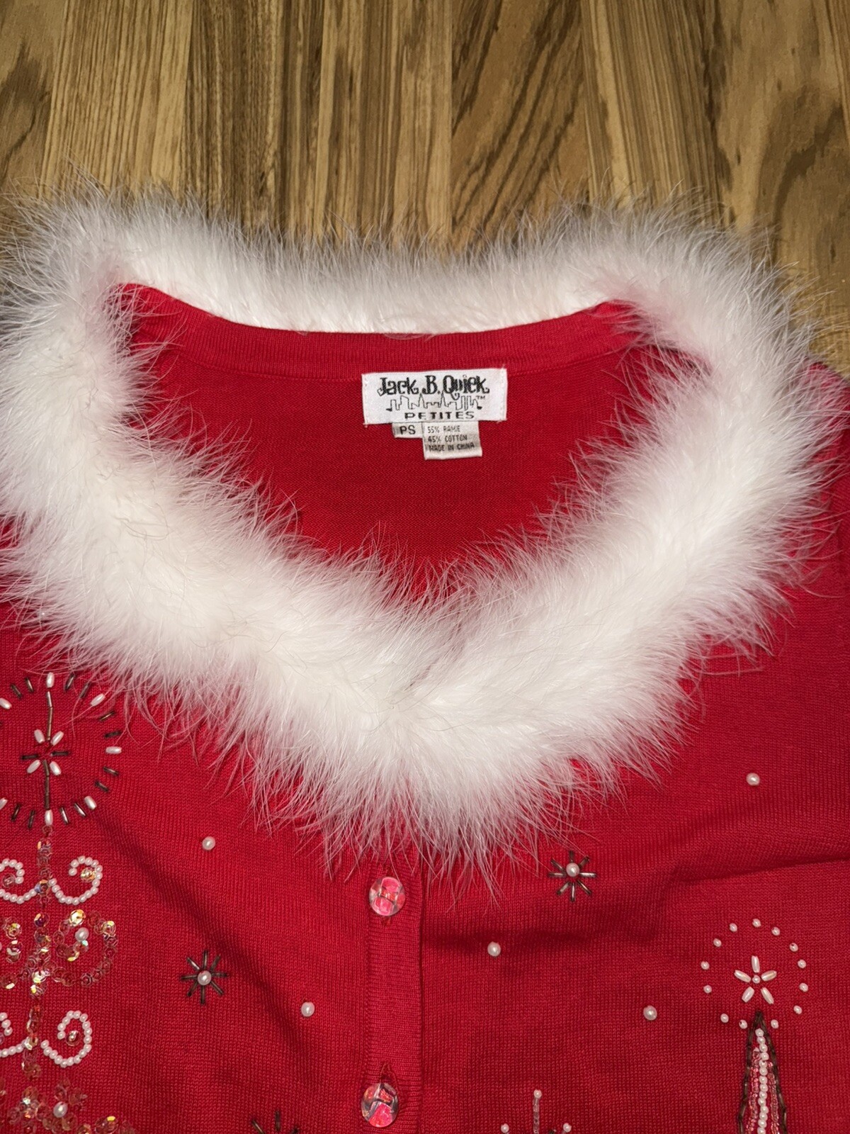 Jack B Quick Christmas Sweater Vintage Sexy Mrs Clause Santa Mohair Petite Small