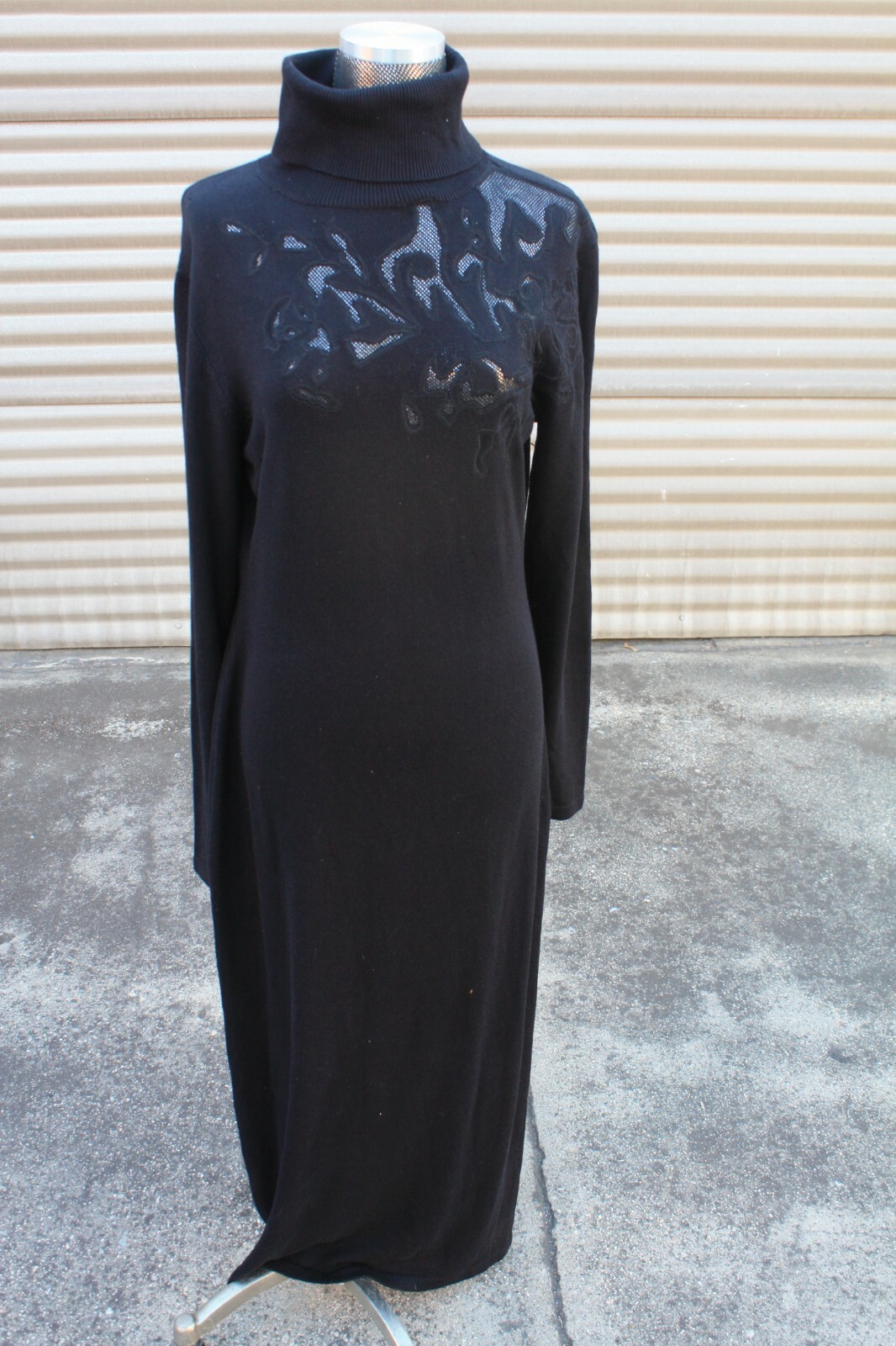 Vintage Spiegel Clifford & Wills, Dress, Blk Knitted, Size L