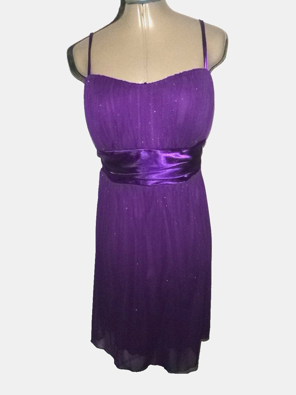 Vtg Y2K City Triangles Purple Sparkly Baby Doll Cocktail Evening HOCO Dress XL