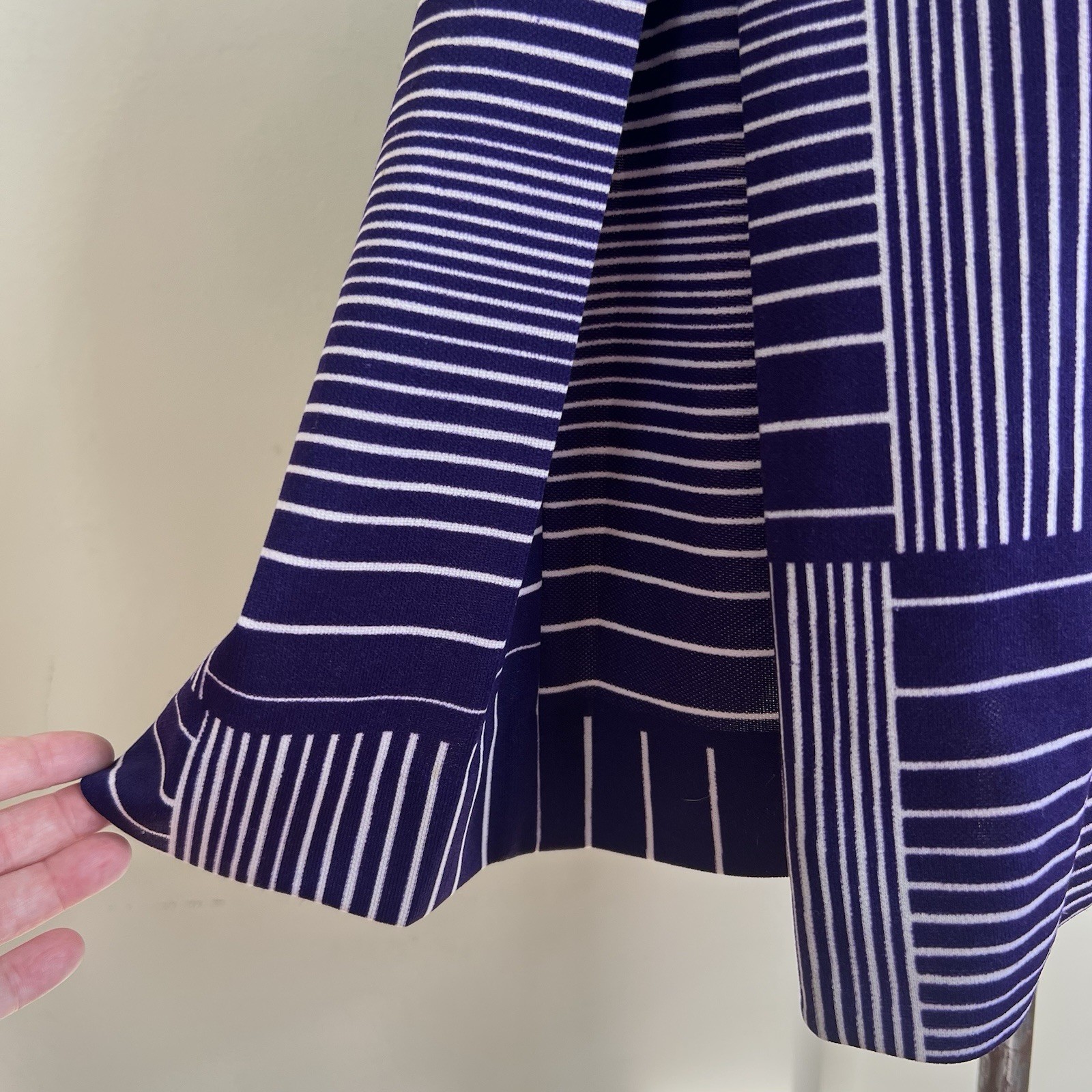 Vtg 60s Mod Striped Mini Shift Dress Drop Waist Go Go Scooter Retro talon zipper