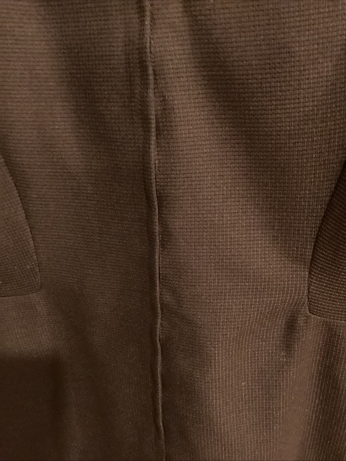 1970s Women’s Handmade Dress Sz S Brown Polyester A-Line Wide Collar Midi