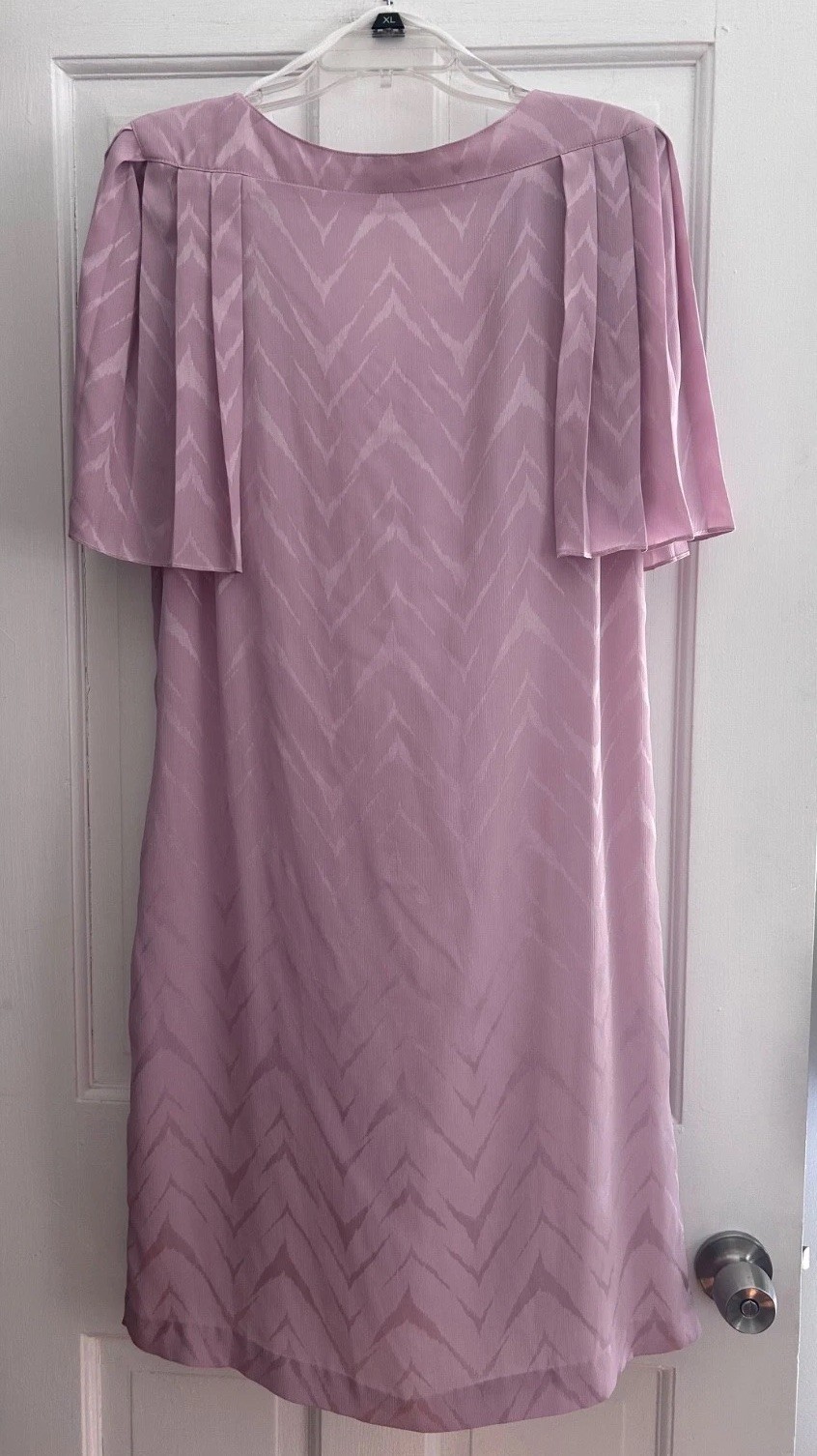 VTG 80s PK’s Kloset Pink Shift Dress Pleated Sleeve – Keyhole Neckline Sz 14