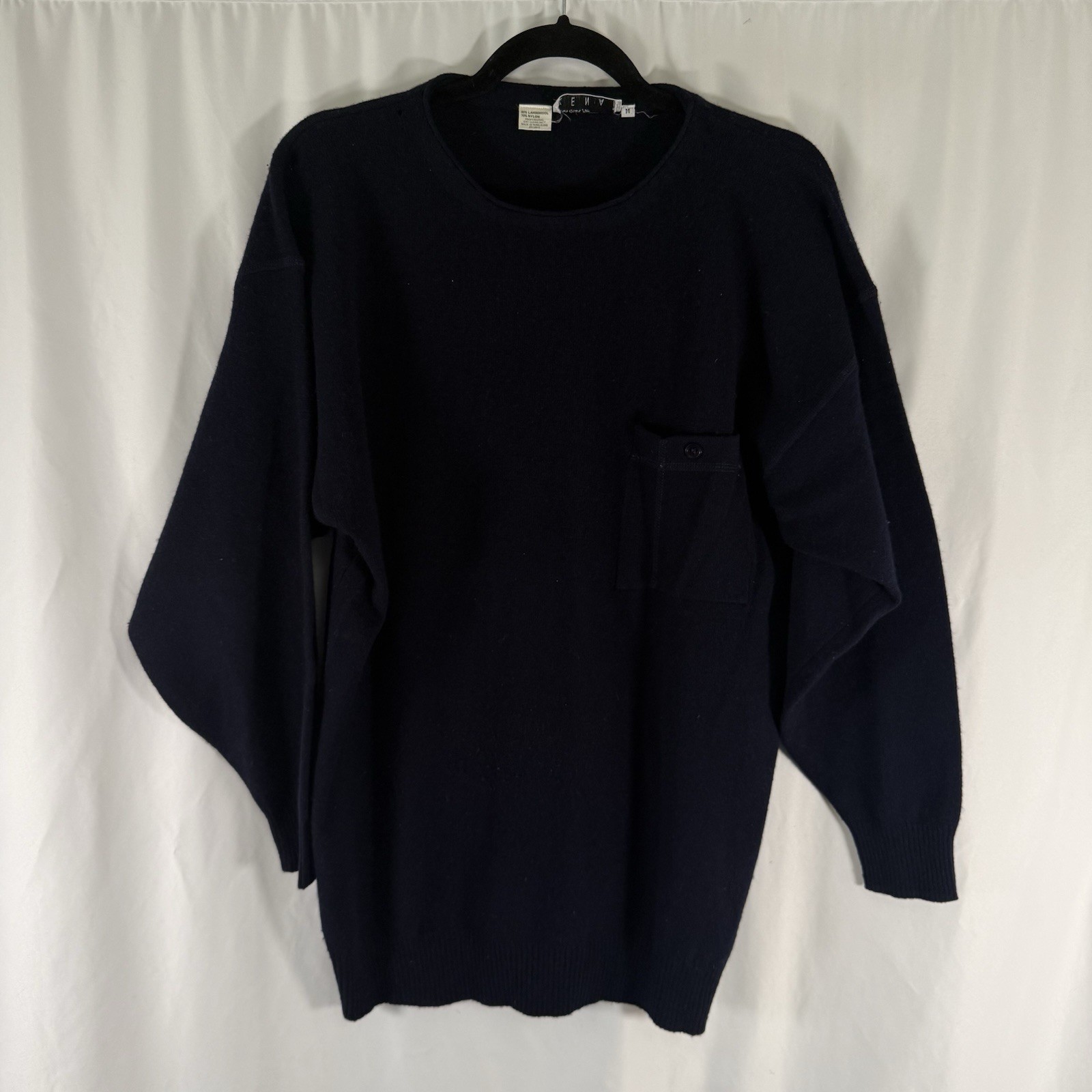 Ann Tjian for Kenar Lambswool Blend Sweater Women’s Medium Black Round Neck