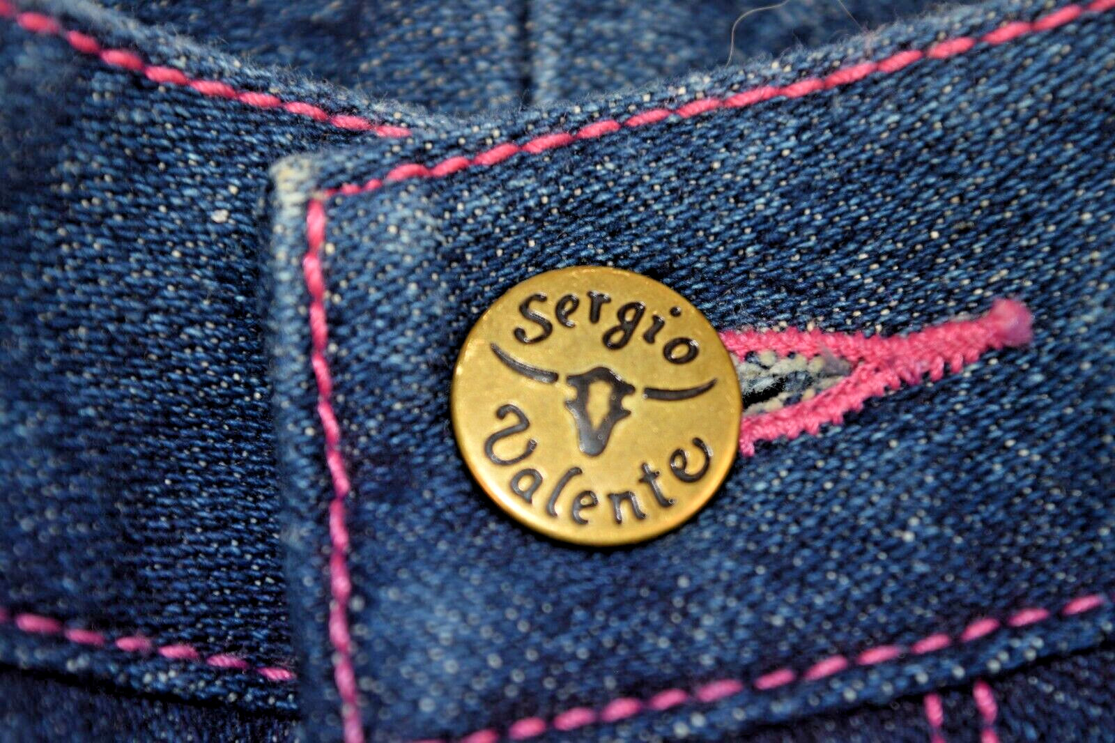 Vintage Sergio Valente Jeans Size S/M 70s Dark Wash Pink Stitch Straight Leg NWT