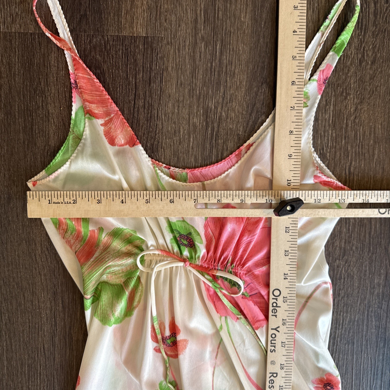 Vintage Lorraine Floral Slip Dress Babydoll Nightie Sexy Retro Silky Size S Y2K