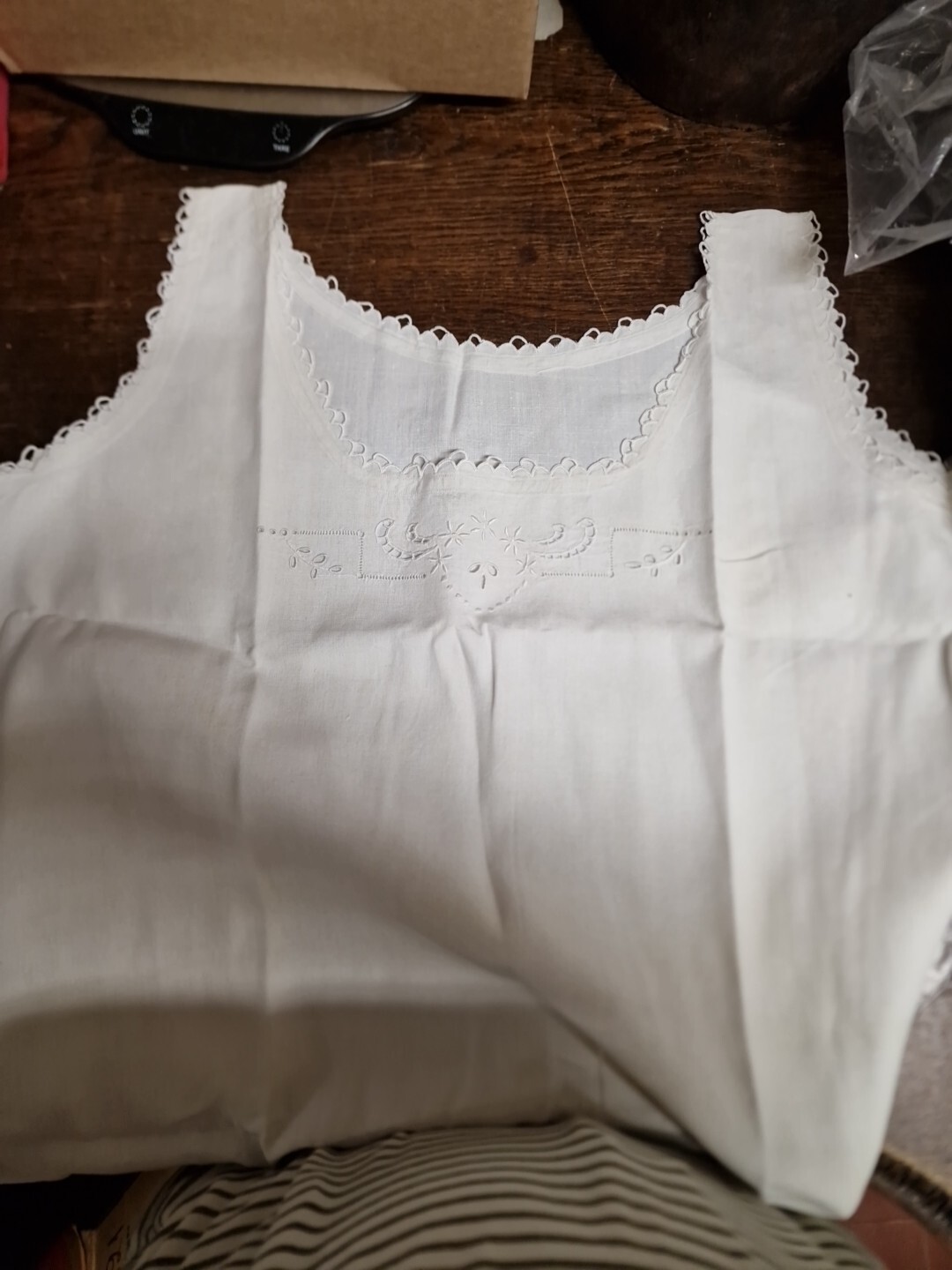 Linen Lace Linen Wide Nightgown Chemise de nuit B13 Nightgown (6)^