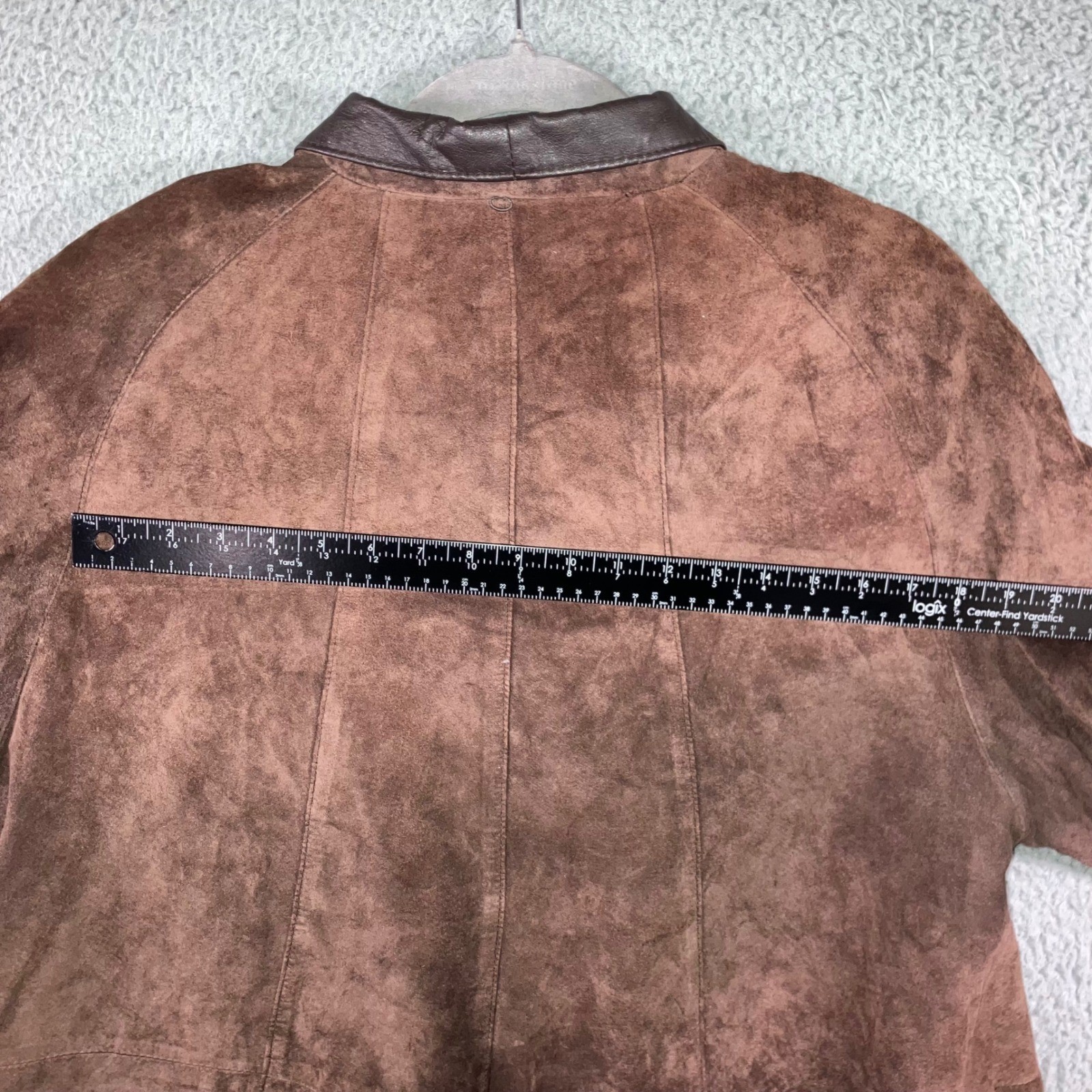 VTG Terry Lewis Leather Suede Jacket Women L Button Front Relaxed Chore Classic