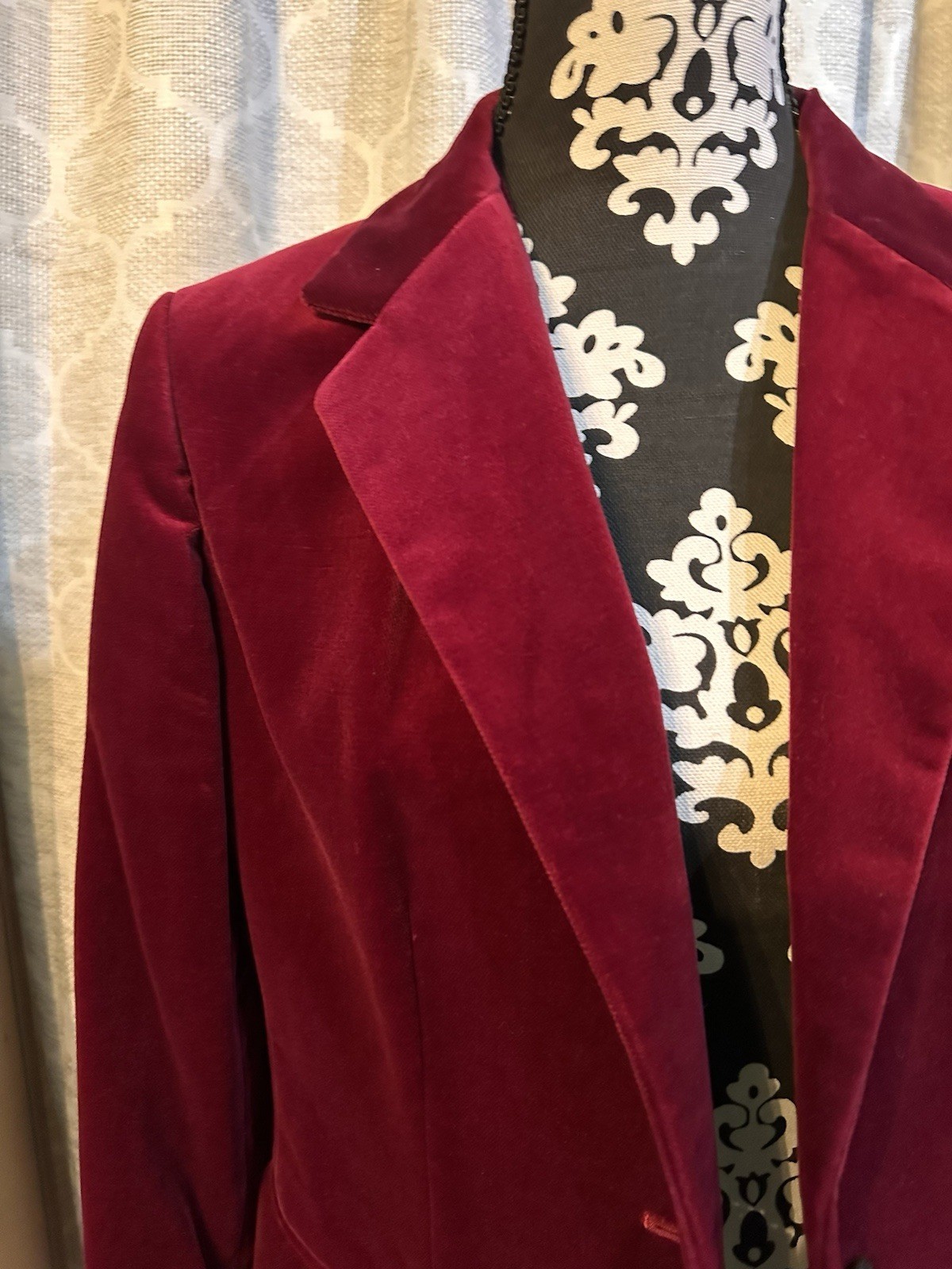 VTG 1960s Jantzen Ruby Velvet Blazer Gold Tag Diving Girl Mid Century Mod Sz 14