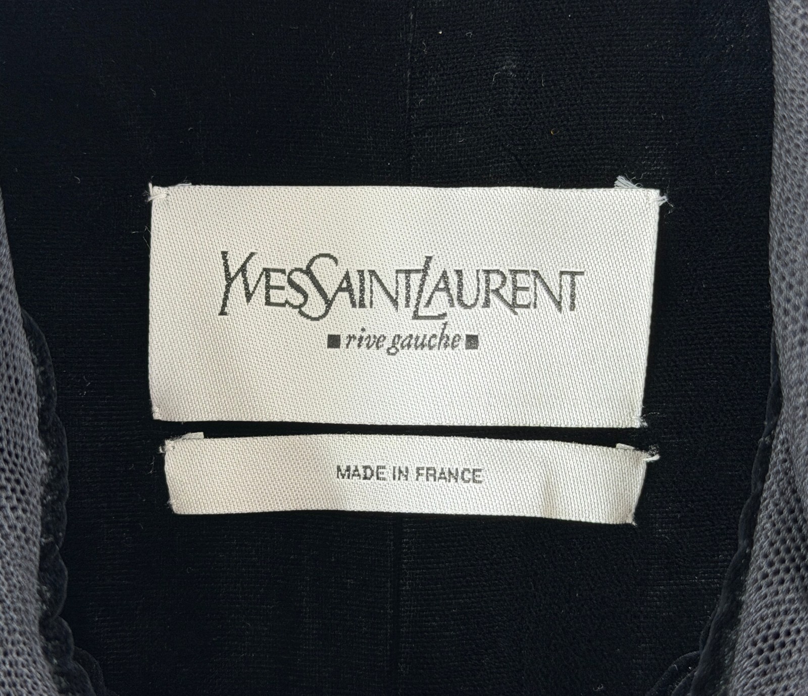 Vintage YSL YVES SAINT LAURENT Velvet Ruffle Jacket 36 38 Black Mesh Panel 2003