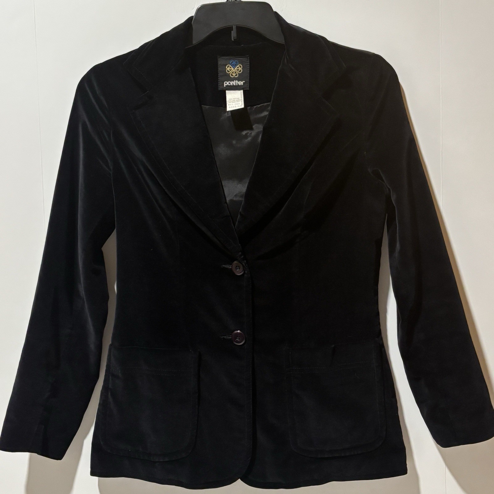 PANTHER Blazer Women Sz 11/12 Black VTG Whimsygoth Old Money Victorian Grunge