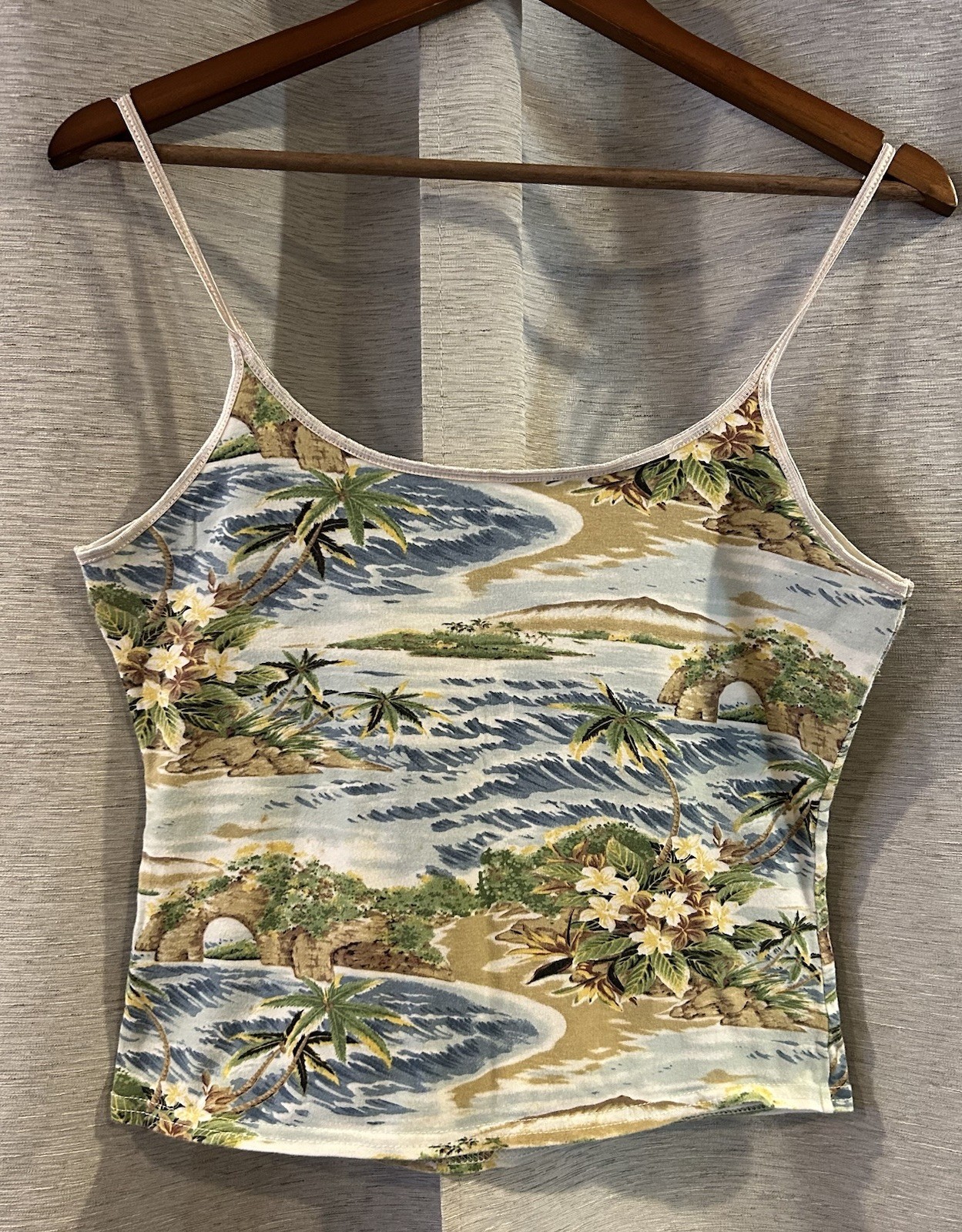 Vintage Y2K Palm Tree Hawaiian Beach Camisole Size Medium