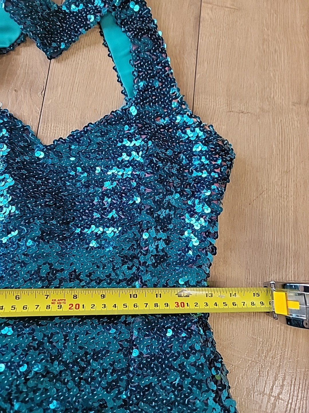 80s Turquoise Sequin Halterneck Evening Gown/Figure-Hugging Maxi Dress/ Cocktail