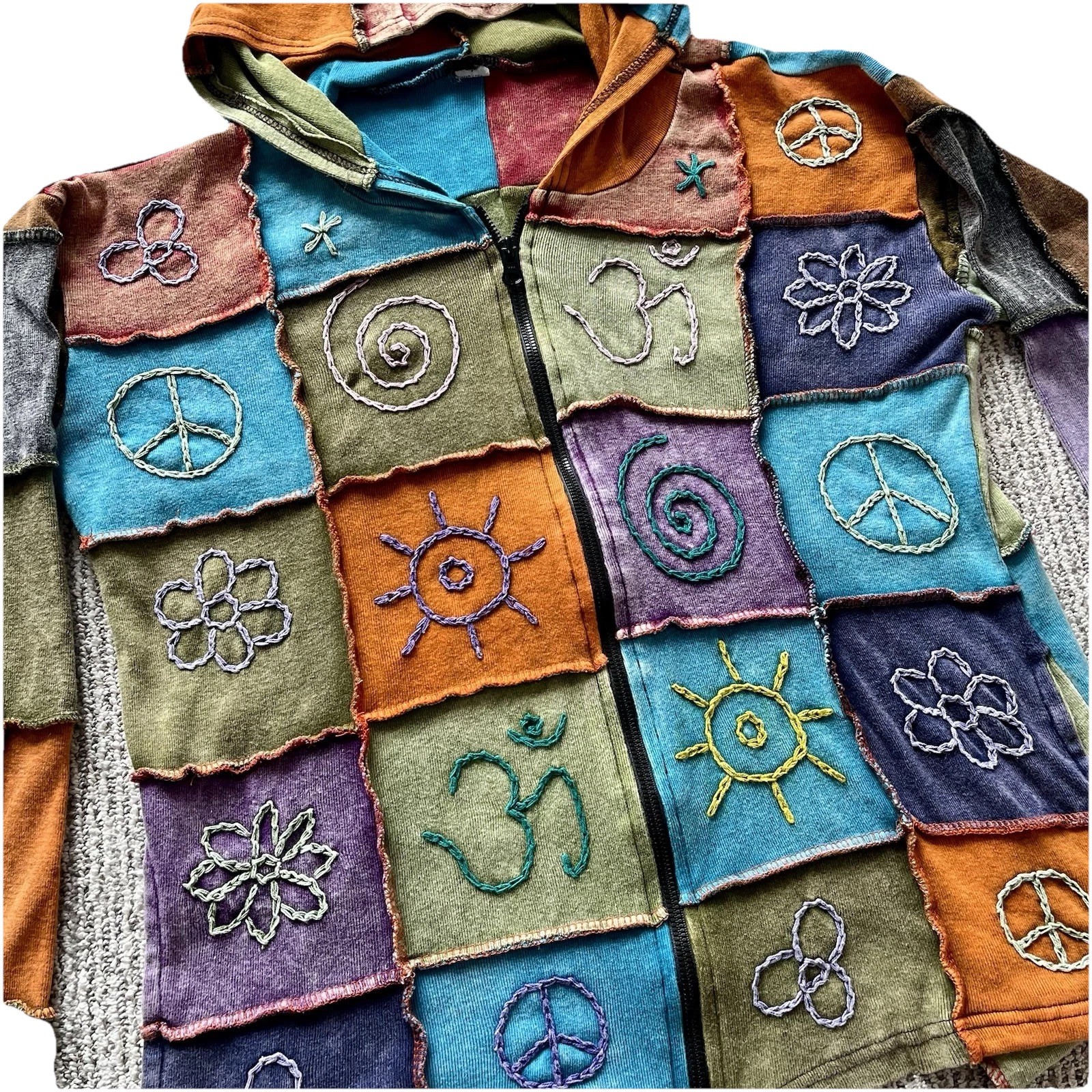 Rising International Jacket Boho Festival Women Quilted patchwork Hippie Large