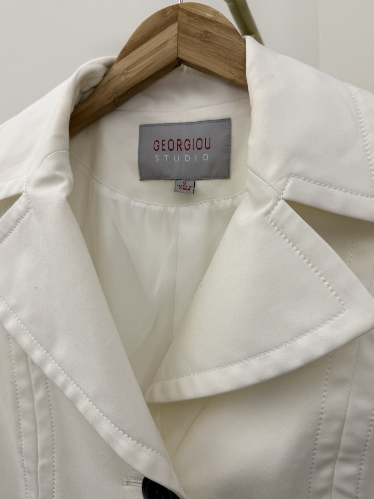 ⭐GEORGIOU STUDIO | Women’s Small | IVORY | Trench Coat