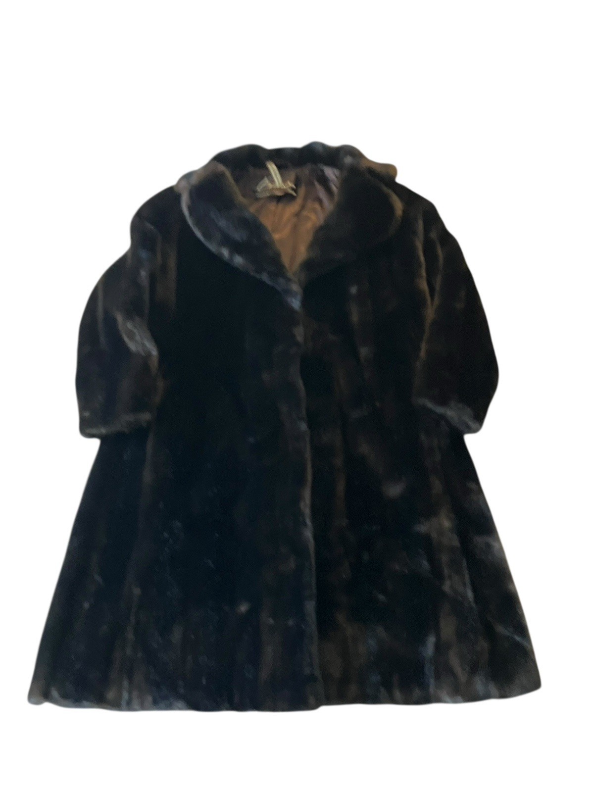 Vintage Evan’s Fur Chicago Tissavel Faux Fur Brown Made In Netherlands