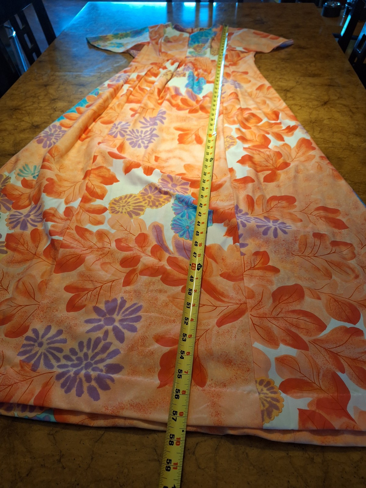 True VTG 1970s MALIHINI HAWAII Mid-century Mod Polyester Maxi Dress Muu Muu L