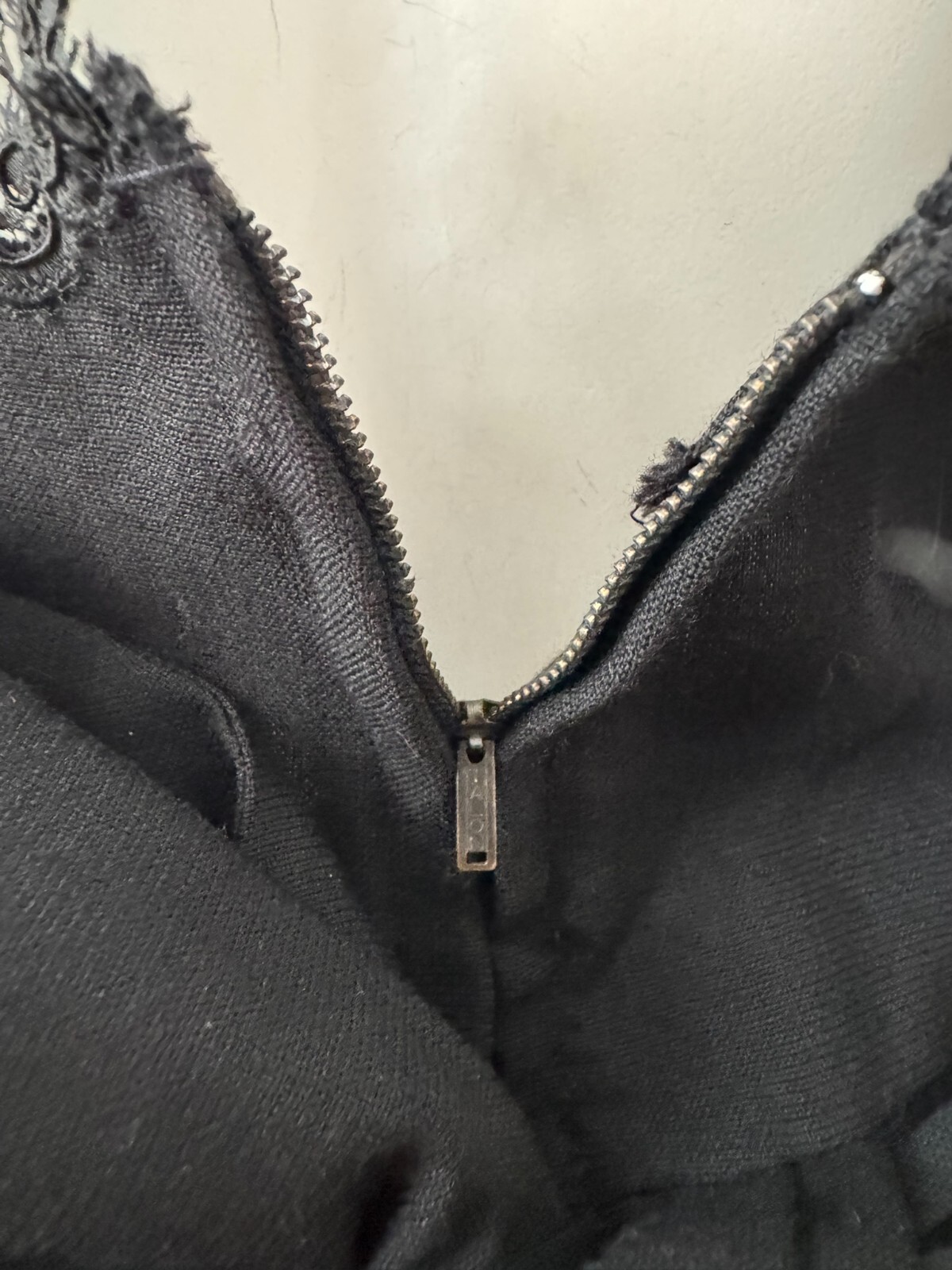 Vintage 60s Black Plunging Bow CHARLES COOPER Cocktail Party Dress M