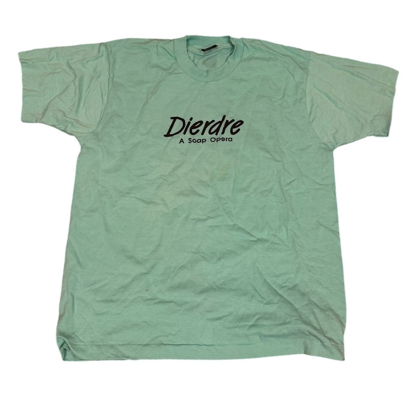Vtg 80s Screen Stars Best Dierdre A Soap Opera T-Shirt XL Mint Green USA Made