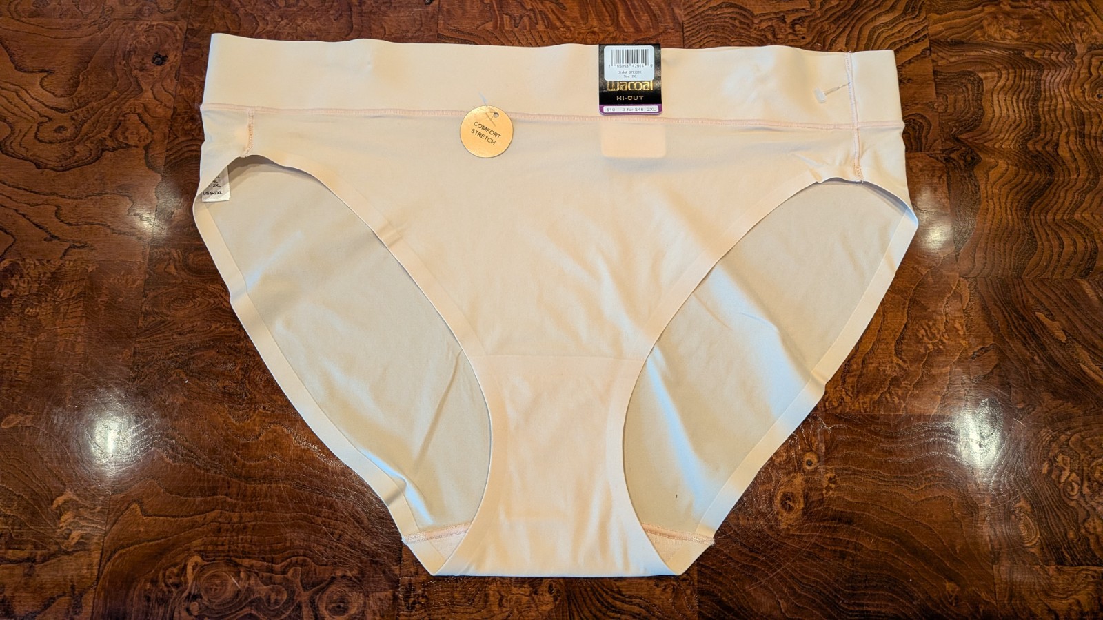 NWT Wacoal Nylon Comfort Stretch 871308 Hi-Cut Panties In Nude 9- 2XL