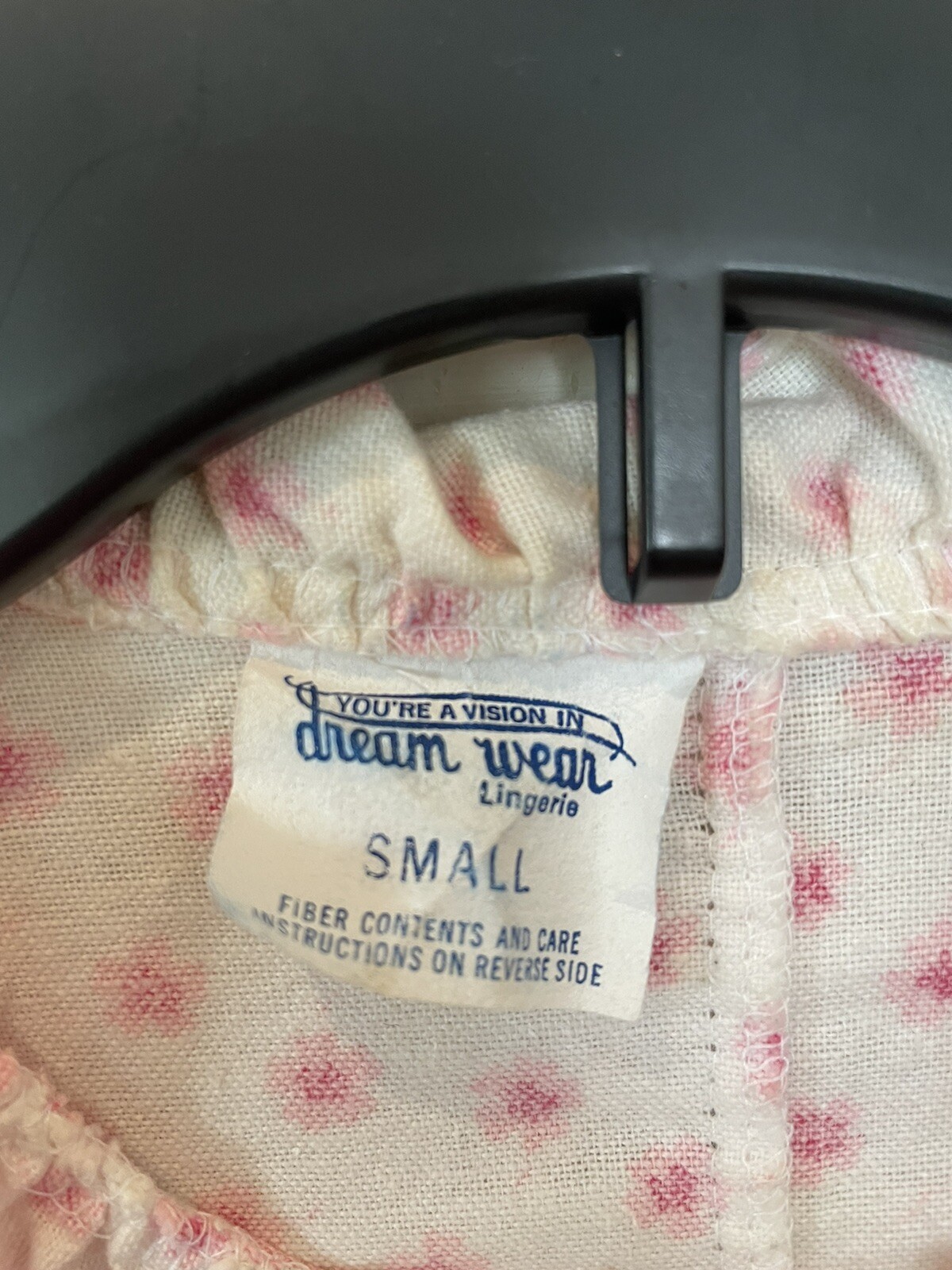 Vtg Dream Wear Nightgown Small Womens Flannel Pink Granny Modest Floral USA Read