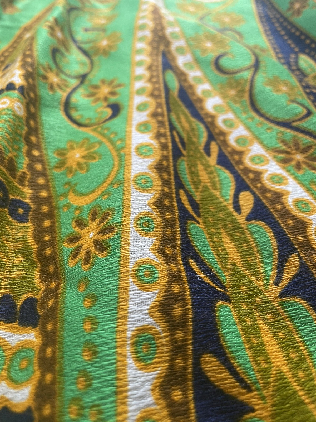 Vintage 1960’s Alex Coleman Maxi Skirt Neon Green Trippy Boho Dopamine S
